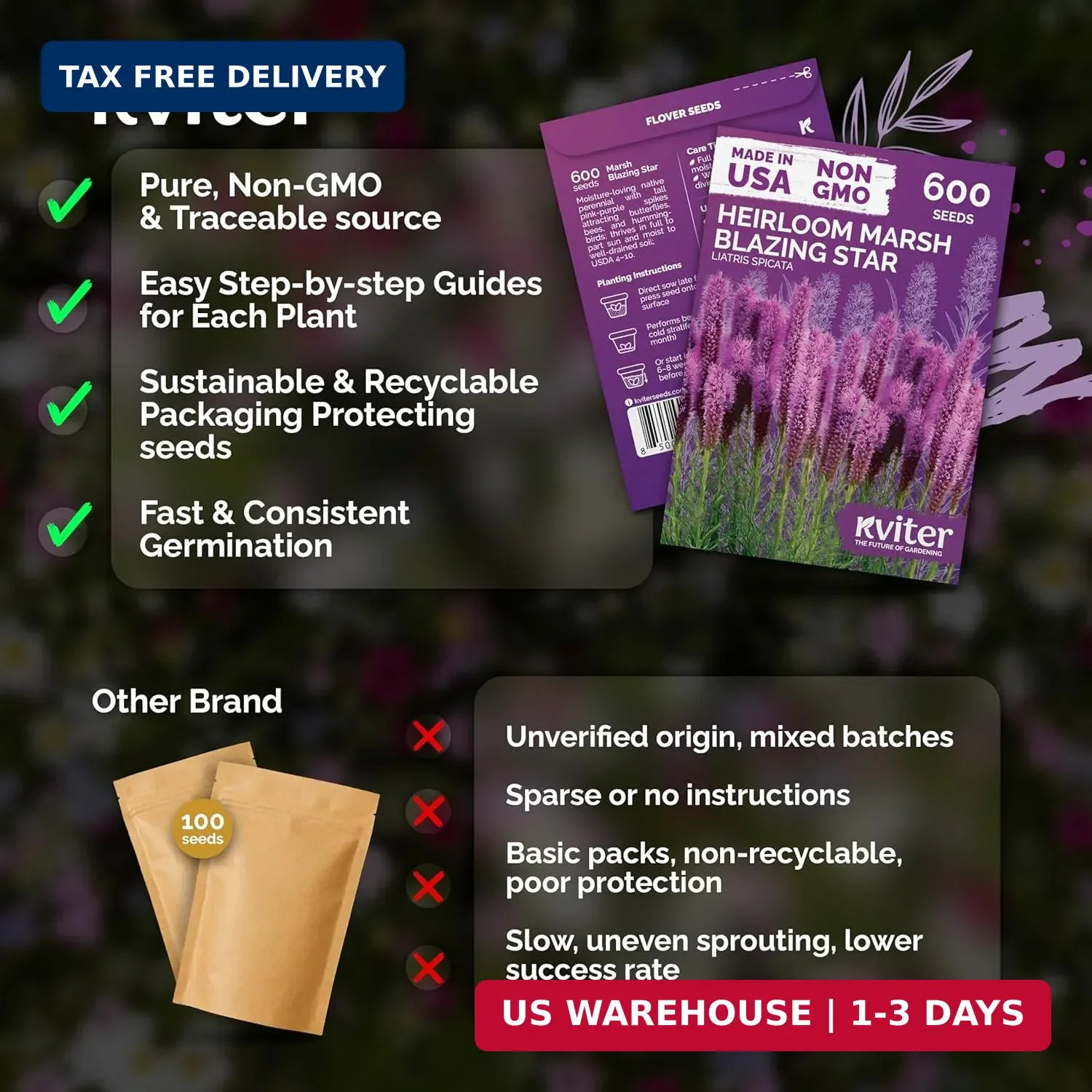 KVITER 600 Marsh Blazing Star Seeds for Planting (Liatris Spicata) – Gayfeather