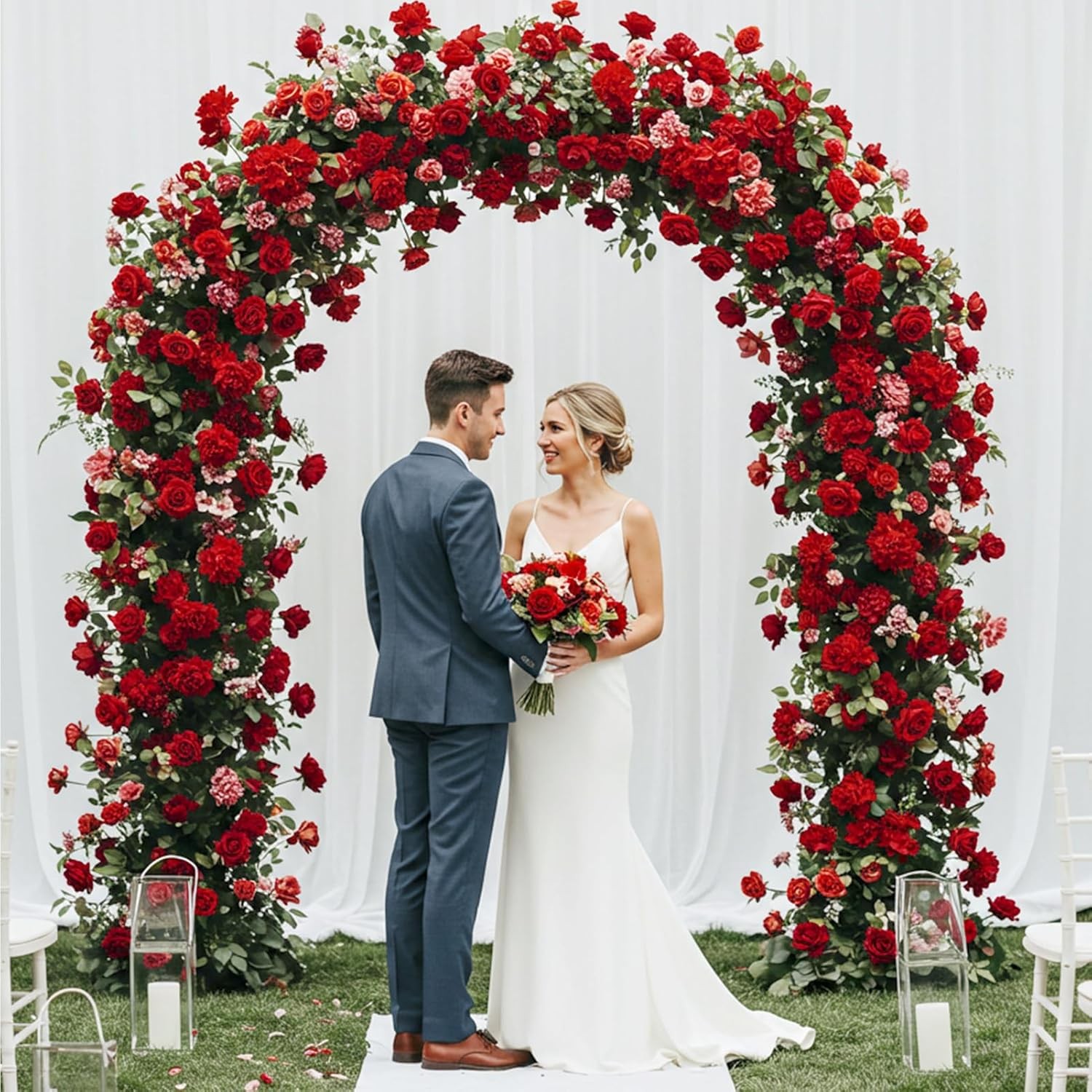 10-20 Artificial Red Roses Silk Lifelike Flowers Wedding Bouquet Roamtic Gift US