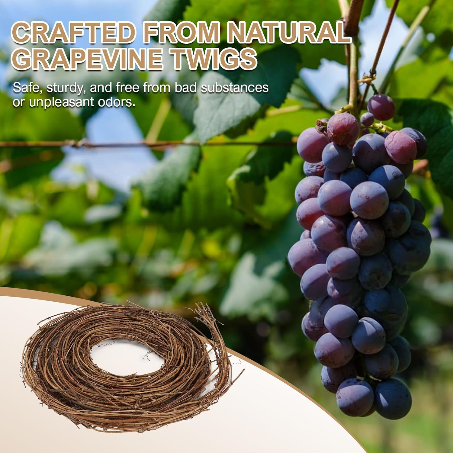 3 PCS Grapevine Garland DIY Crafts Natural Grapevine Twig Vines, 15 Feet Vines