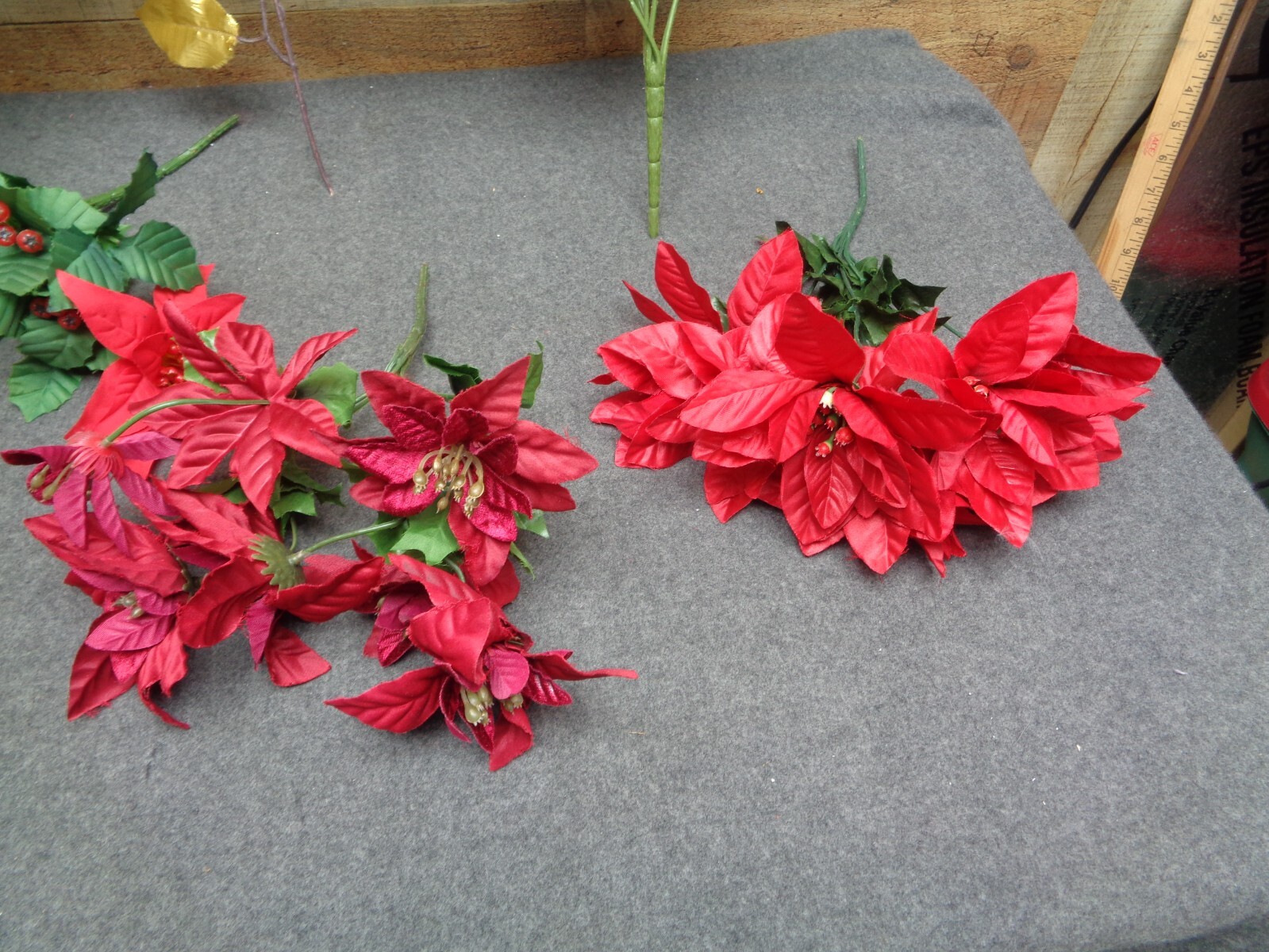 7- Poinsettia Artificial Silk Floral Stems