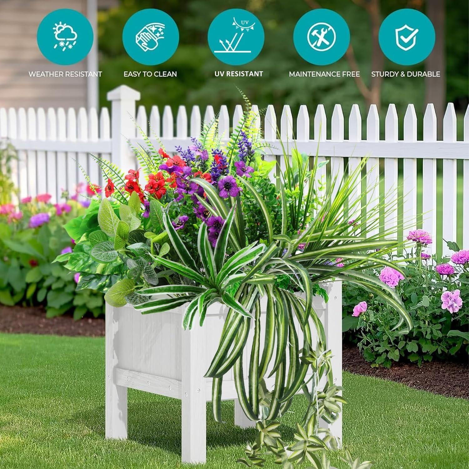 Maintenance-Free 14 Bundle Faux Plants – Perfect for Garden and Patio Beauty