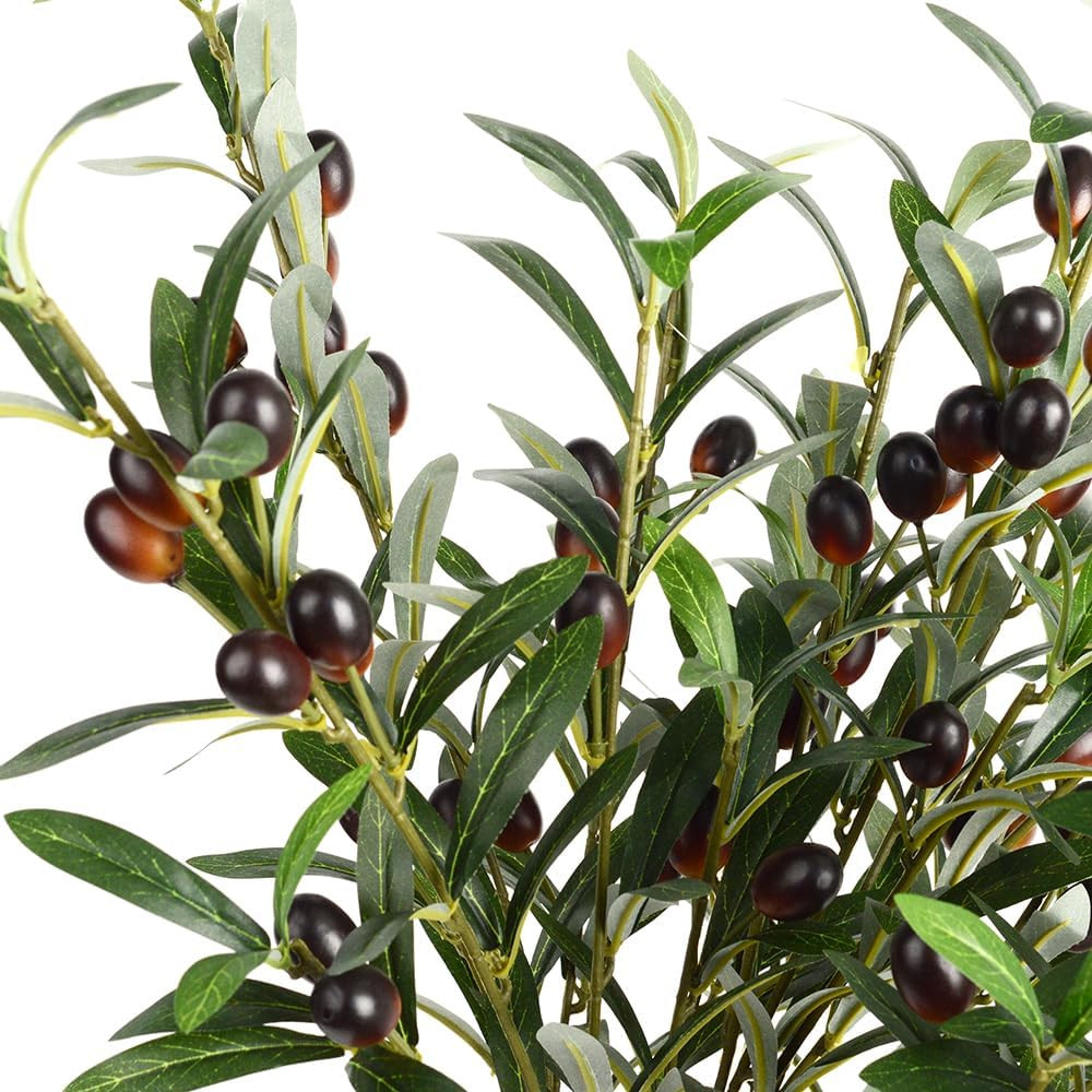 6Pcs Artificial Plants Greenery Olive Branches Stems Fake Plants Green Leaves Fr
