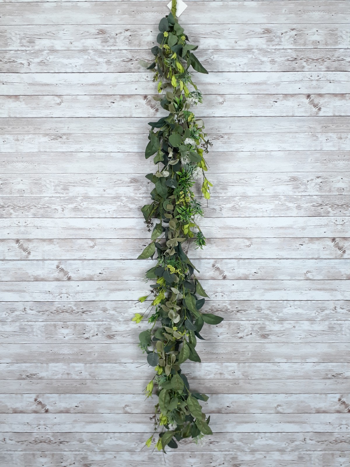 Mixed Queen Ann Heather Floral Garland Artificial Flowers 48 Inch Green White
