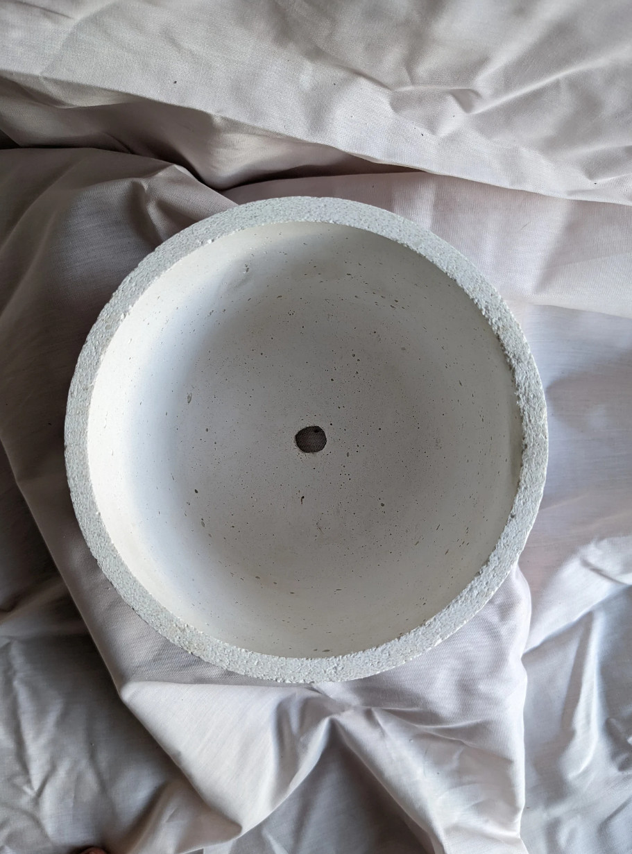 White Minimalist Concrete Planter With Drainage Hole – Natural, Gift, Home Decor