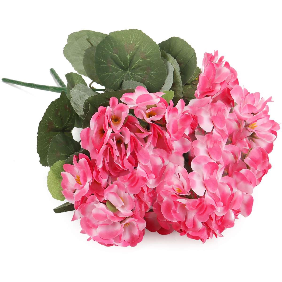 2 Pcs Artificial Geraniums Silk Flowers Outdoor Artificial Geranium Bush Red