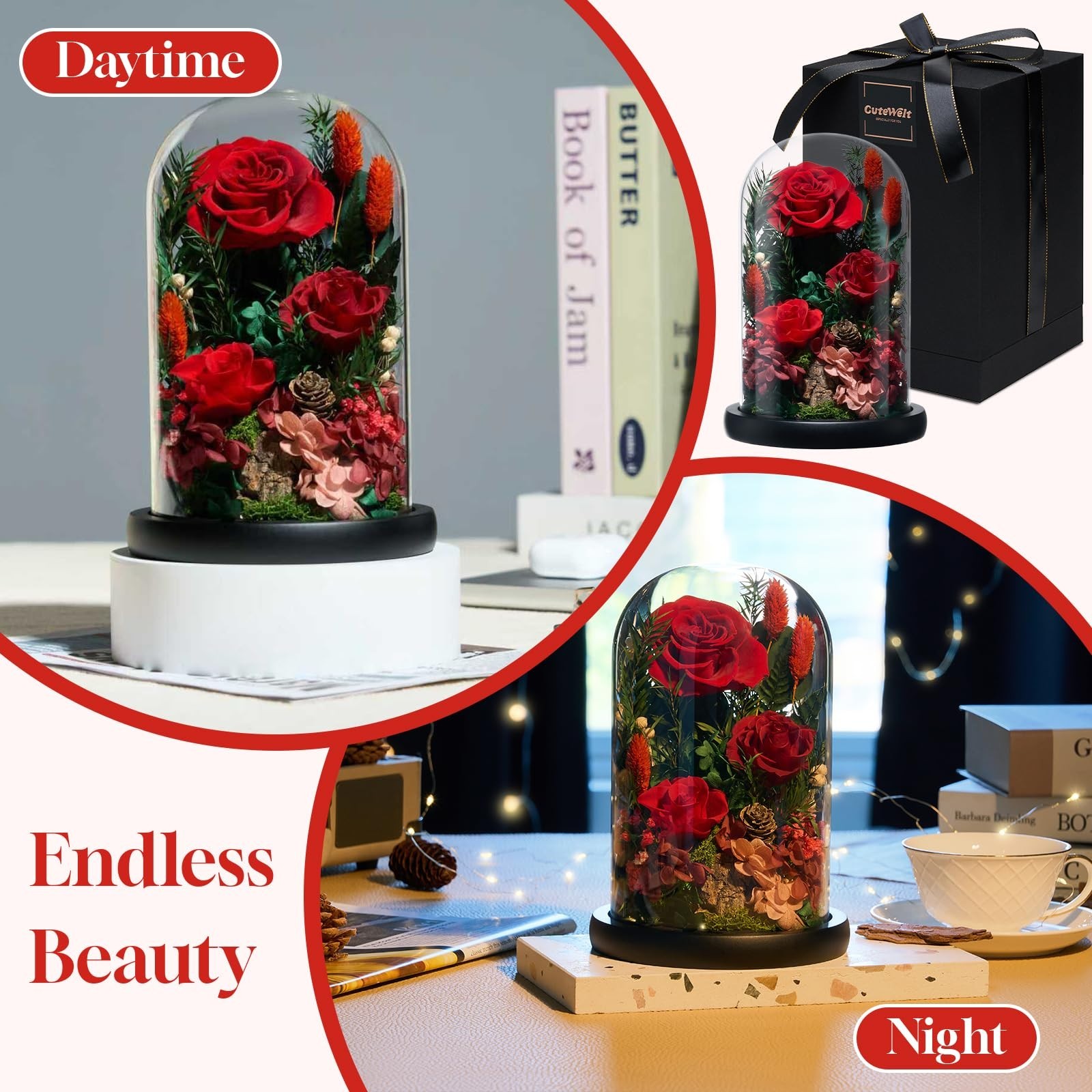 Forever Fresh Preserved Roses 7.48in – Perfect Gift for Women, Mom, Wife & More!