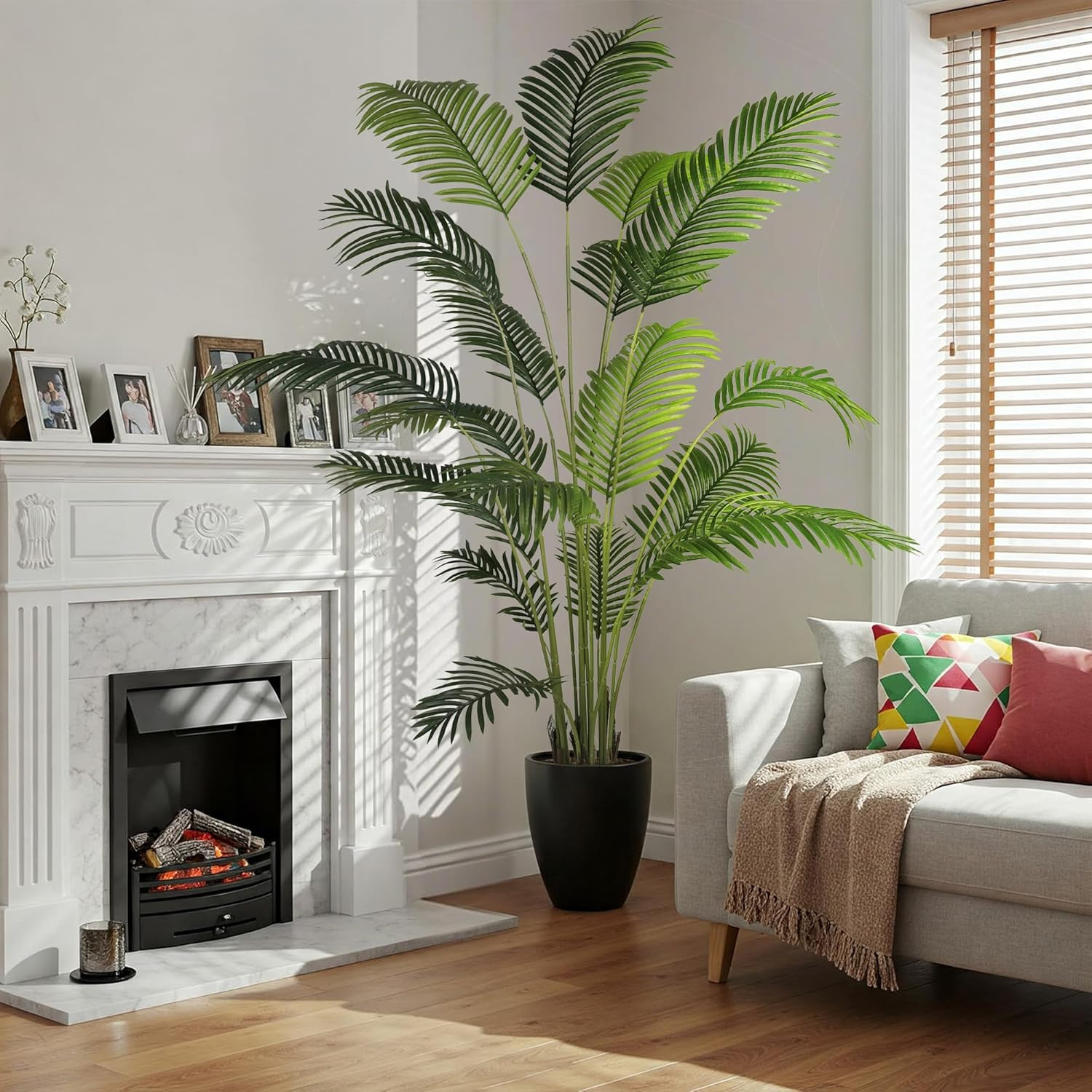 7Ft Areca Palm Tree 2-Pack – Lifelike Faux Silk Indoor/Outdoor Decor