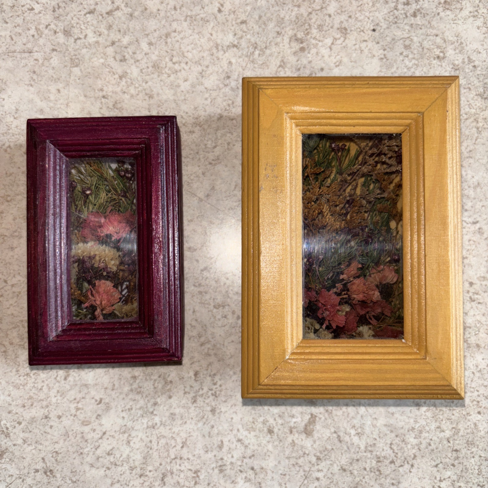 2 Dried Floral Terrarium in Wood Hinged Display Cases Witchy Boho Whimsygoth