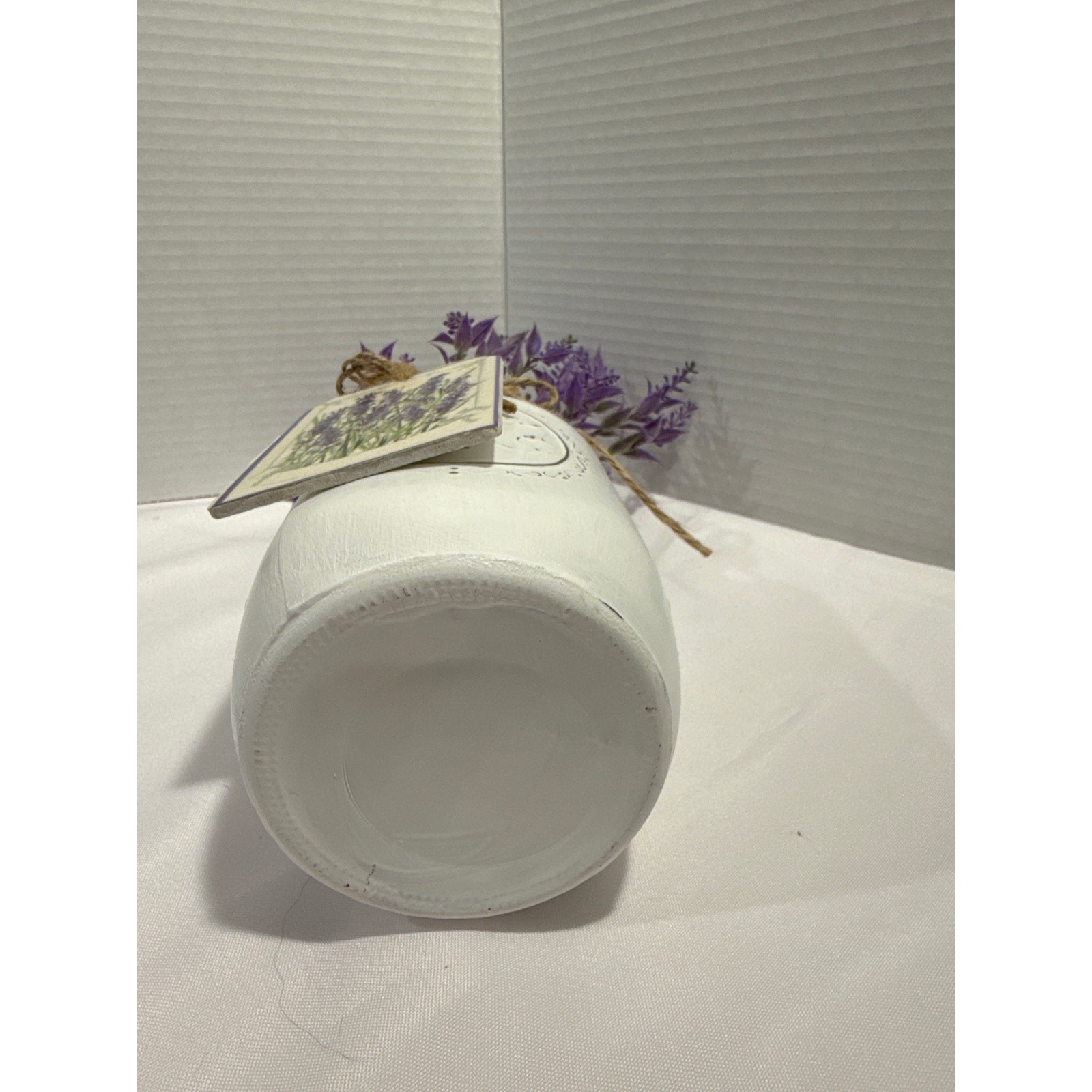 French Country Mason Jar filled with Faux Lavendar, Table Decor, Shabby Chic
