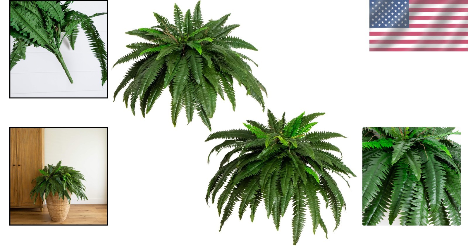 48″ Boston Fern Artificial Plant – Set of 2