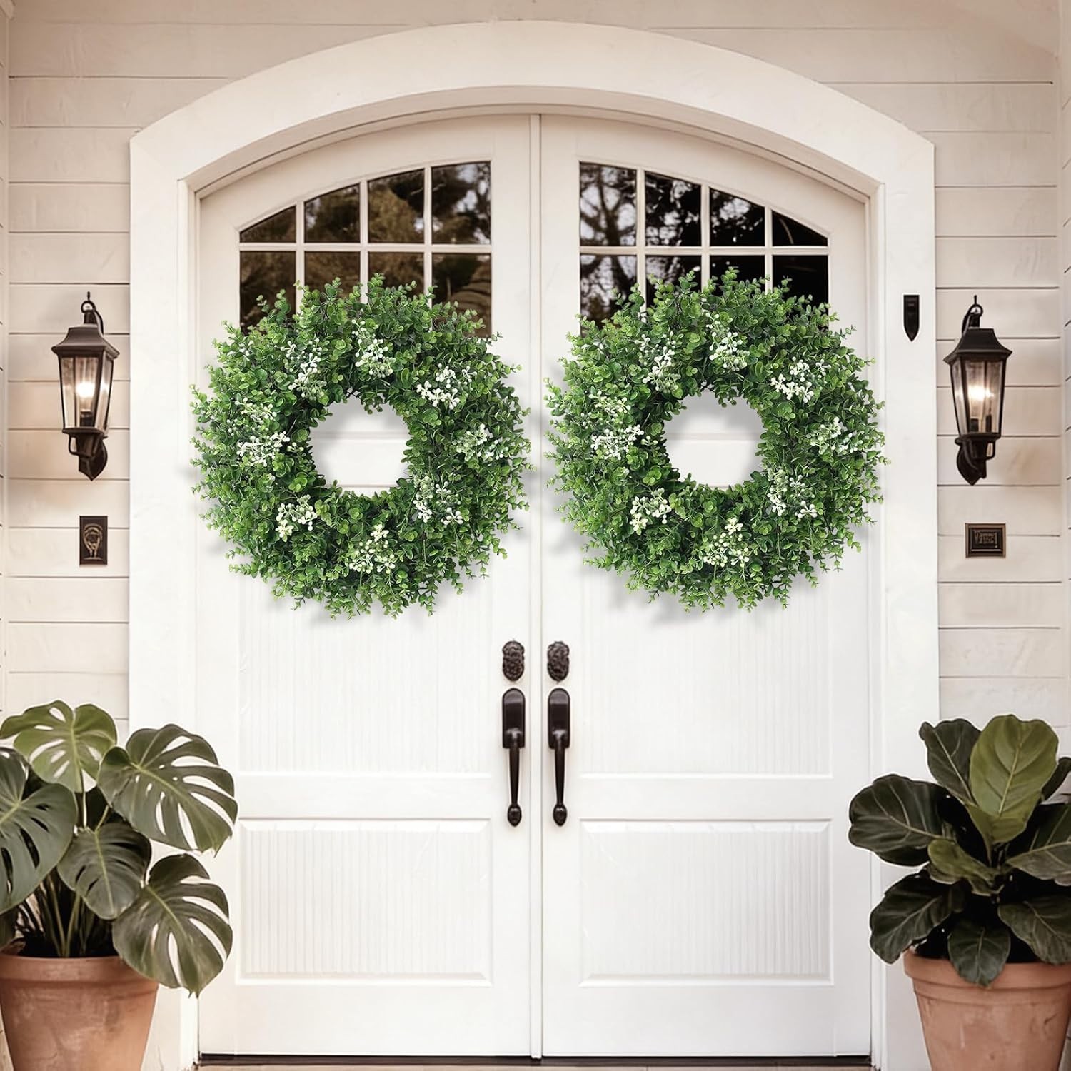 Generous 26” Weatherproof Boxwood Wreath – Perfect for Indoor and Outdoor Use