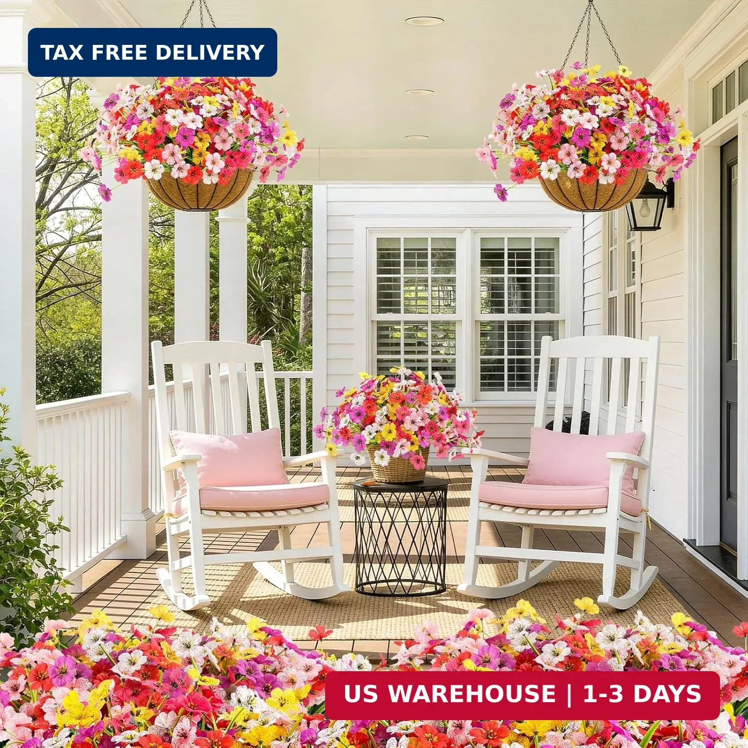 MACTING 12 Bundles Artificial Flowers for Outdoors UV Resistant Fake Flowers Fau