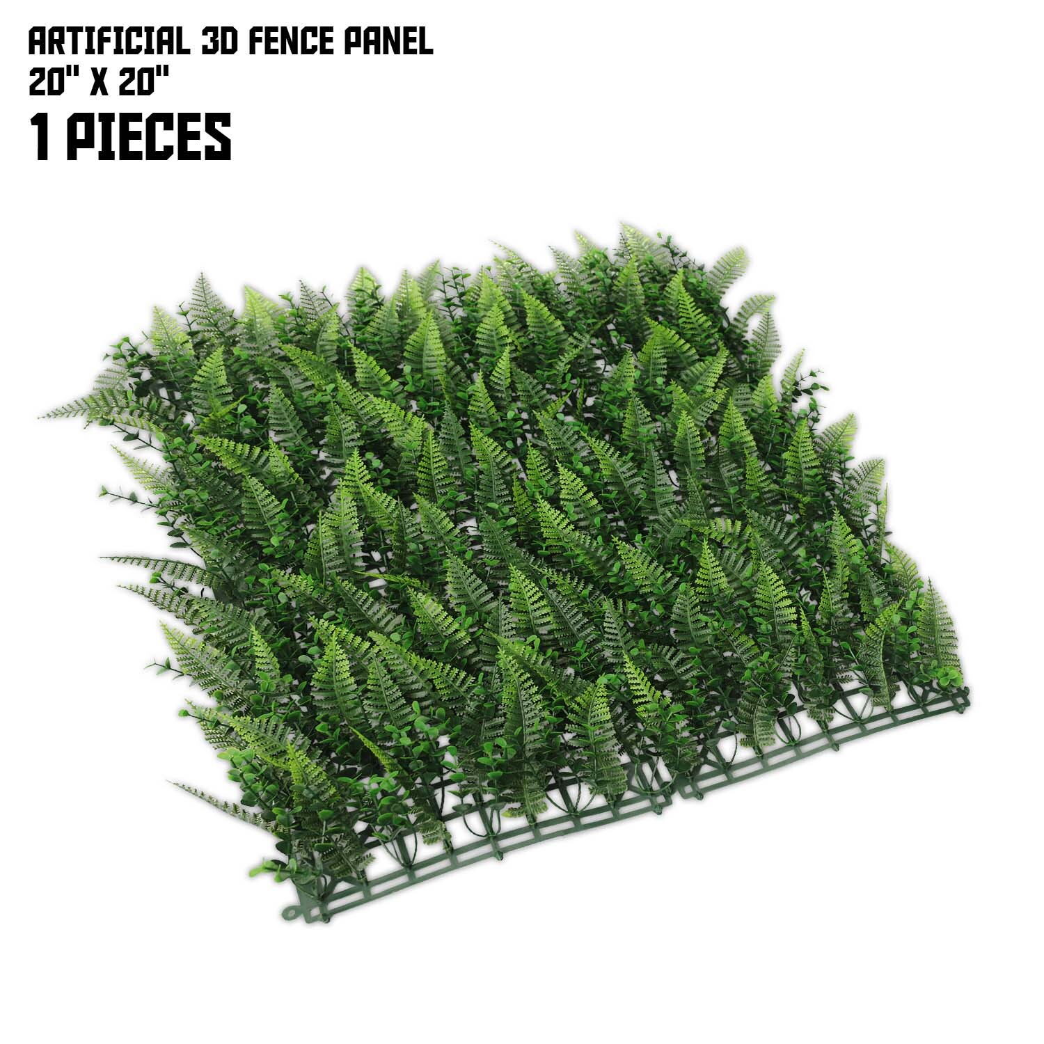 TANG 20″x20″ Interlock Mix Plants Artificail Greenery Wall D??cor Panel Type 10