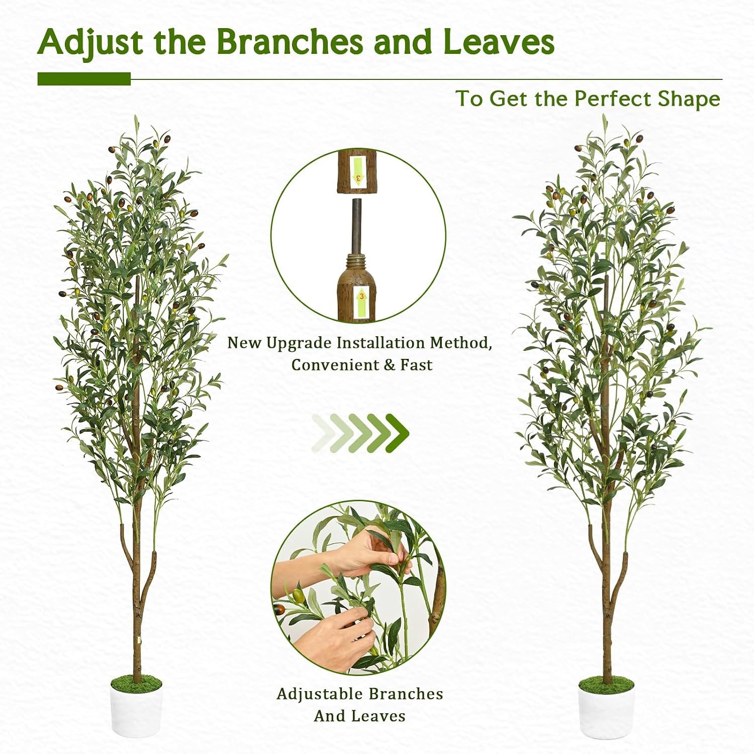Artificial Olive Tree Faux Potted Plant with Basket Home Office Indoor Decor