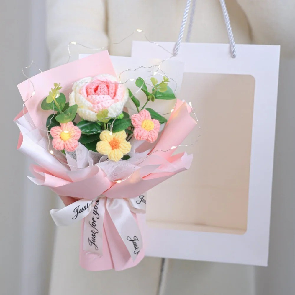 Crochet Daisy Flower Bouquet – Knit Floral Home Decor