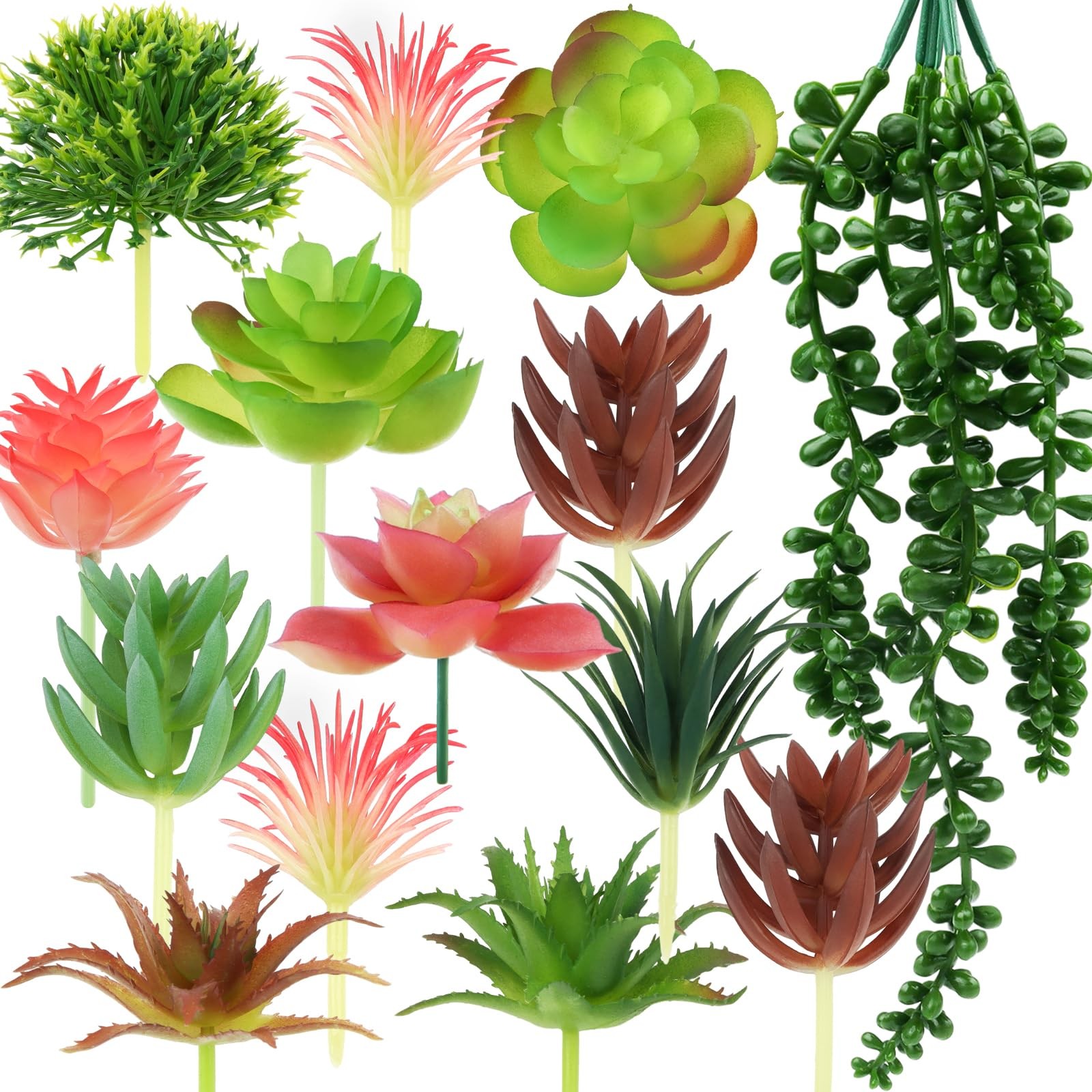 14 Pcs Artificial Succulents Plants Mini Fake Succulents for Home Garden