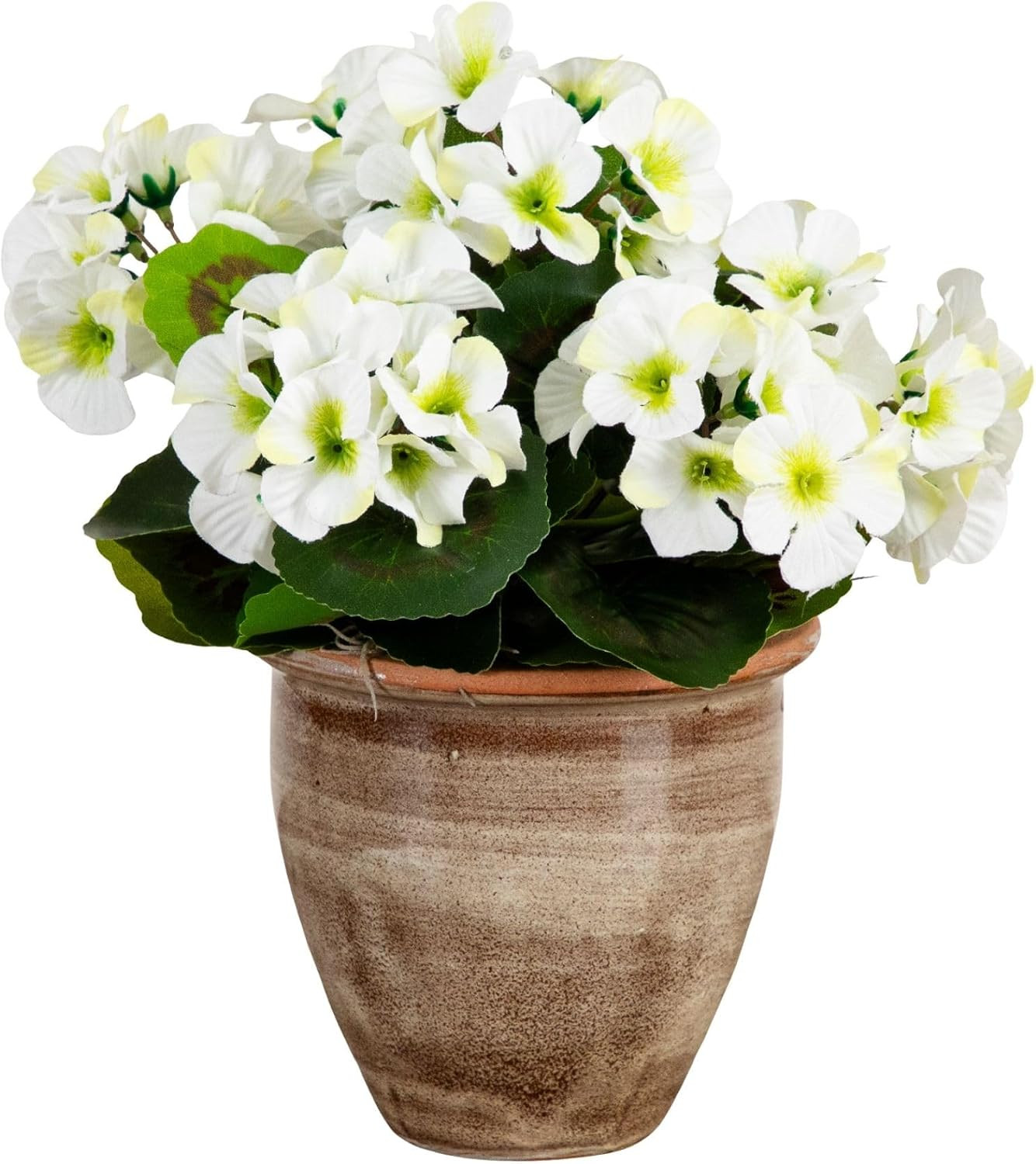 11″ UV Resistant Artificial Geranium in Stylish Ceramic Planter for Any Space
