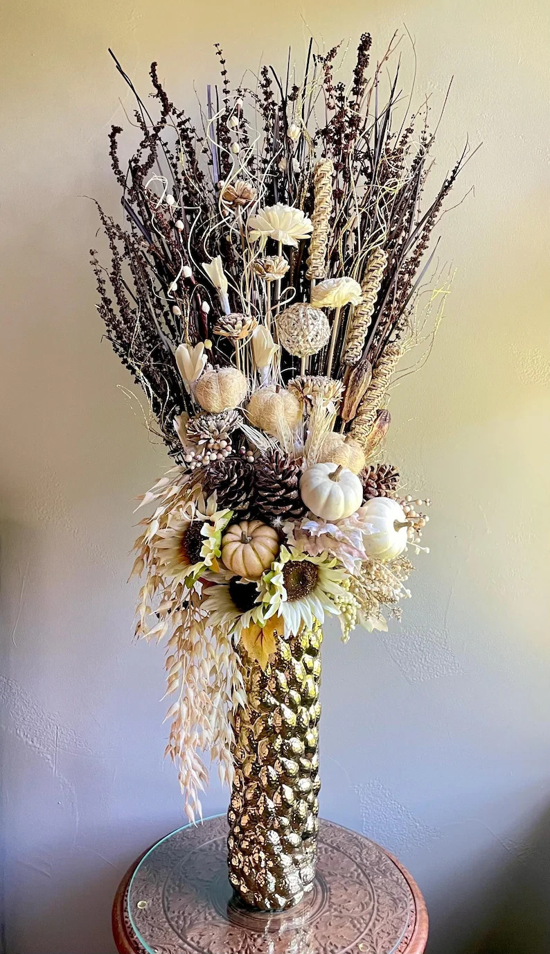 Large Sunflower Floral Arrangement: Fall Home Decor, Thanksgiving Centerpiece