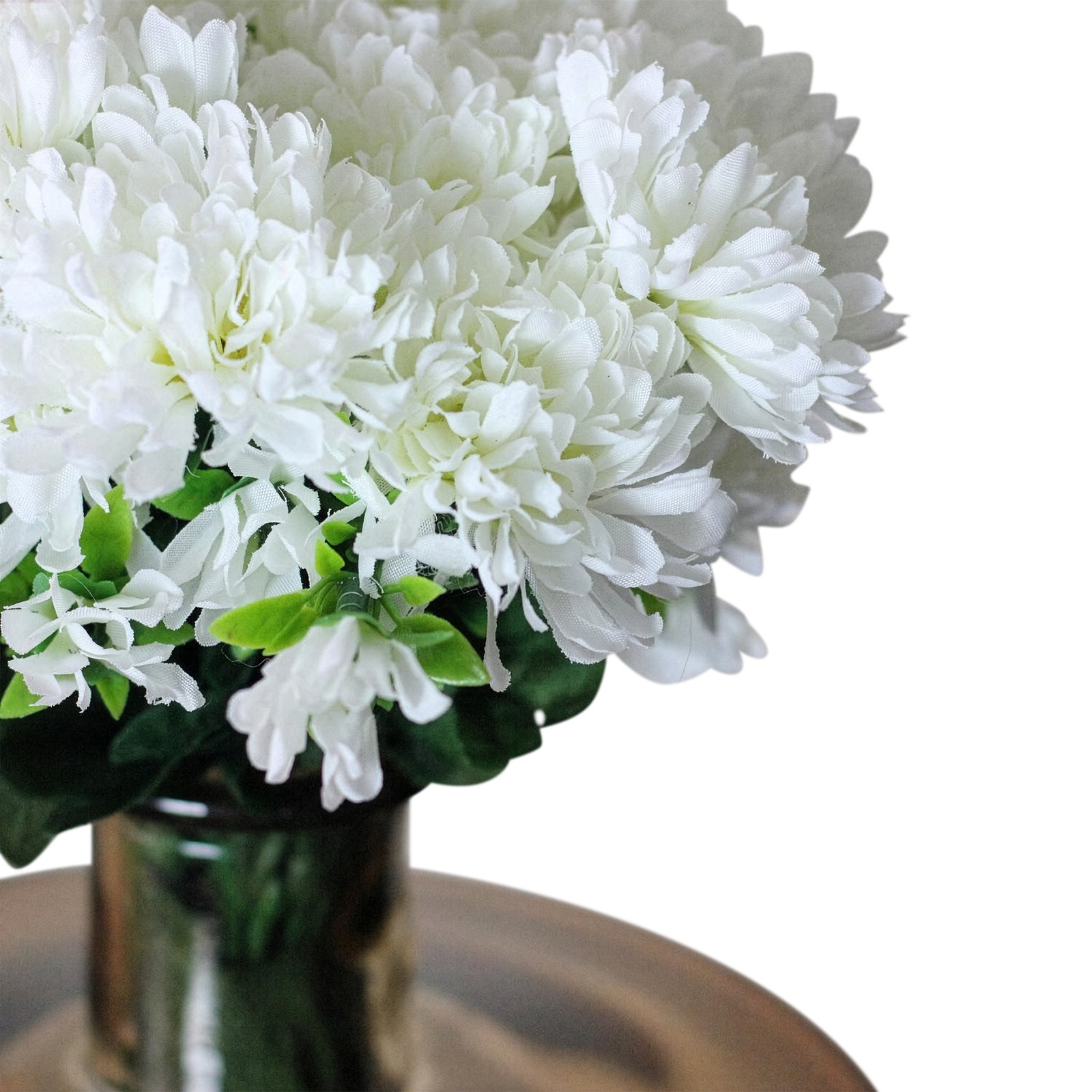 Allstate 14″ Decorative White Artificial Flowering Chrysanthemum Bush
