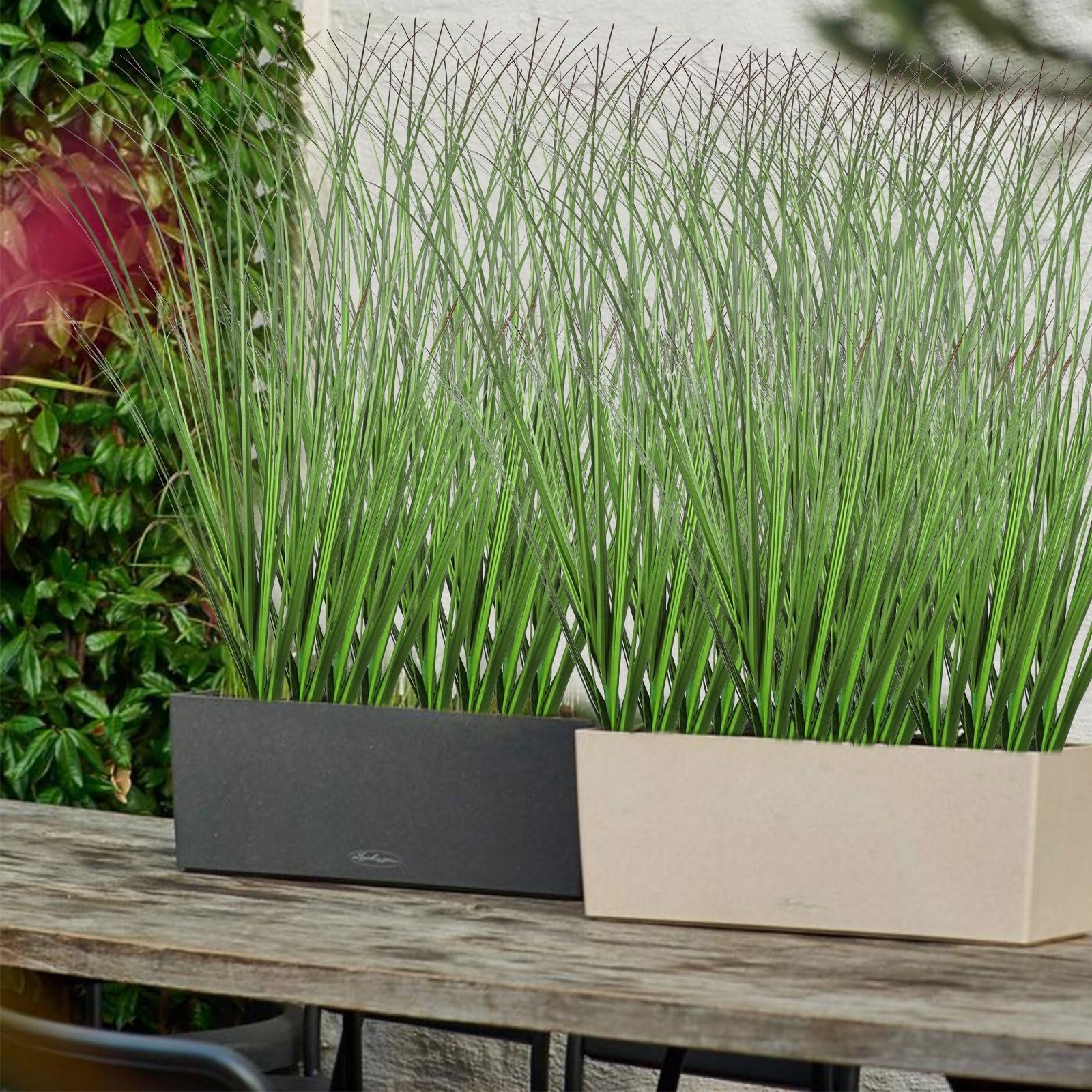 12pcs Artificial Grass Plants,19.68″ Faux Shrubs Wheat Grass Greenery Stems F…
