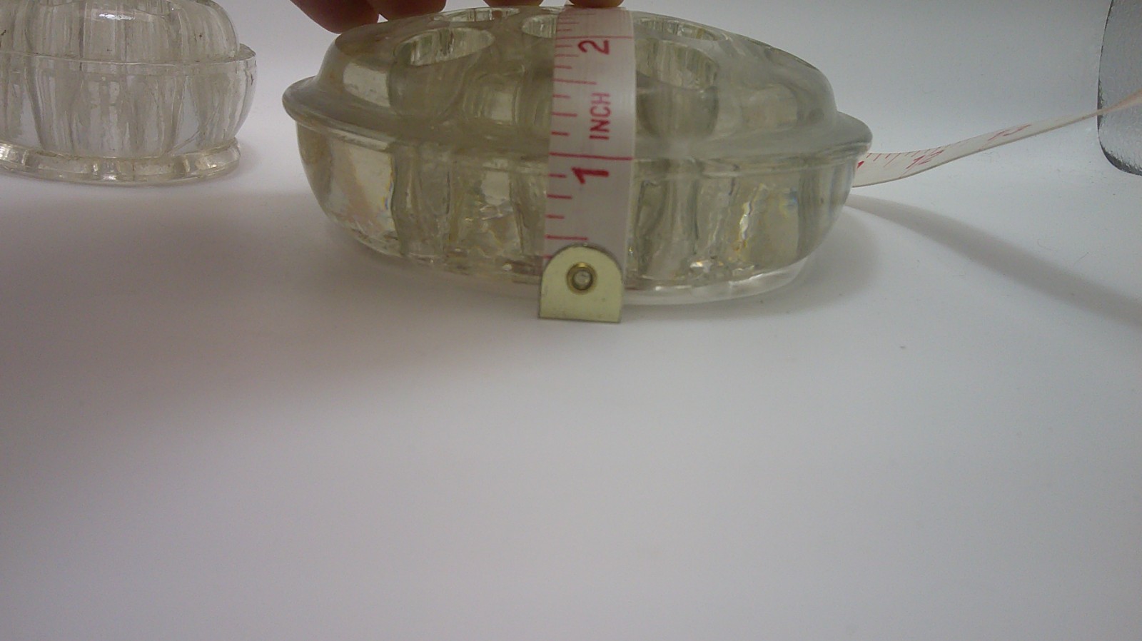 Flower Frogs Clear Glass Floral Organization Pieces Set of 2 Vintage