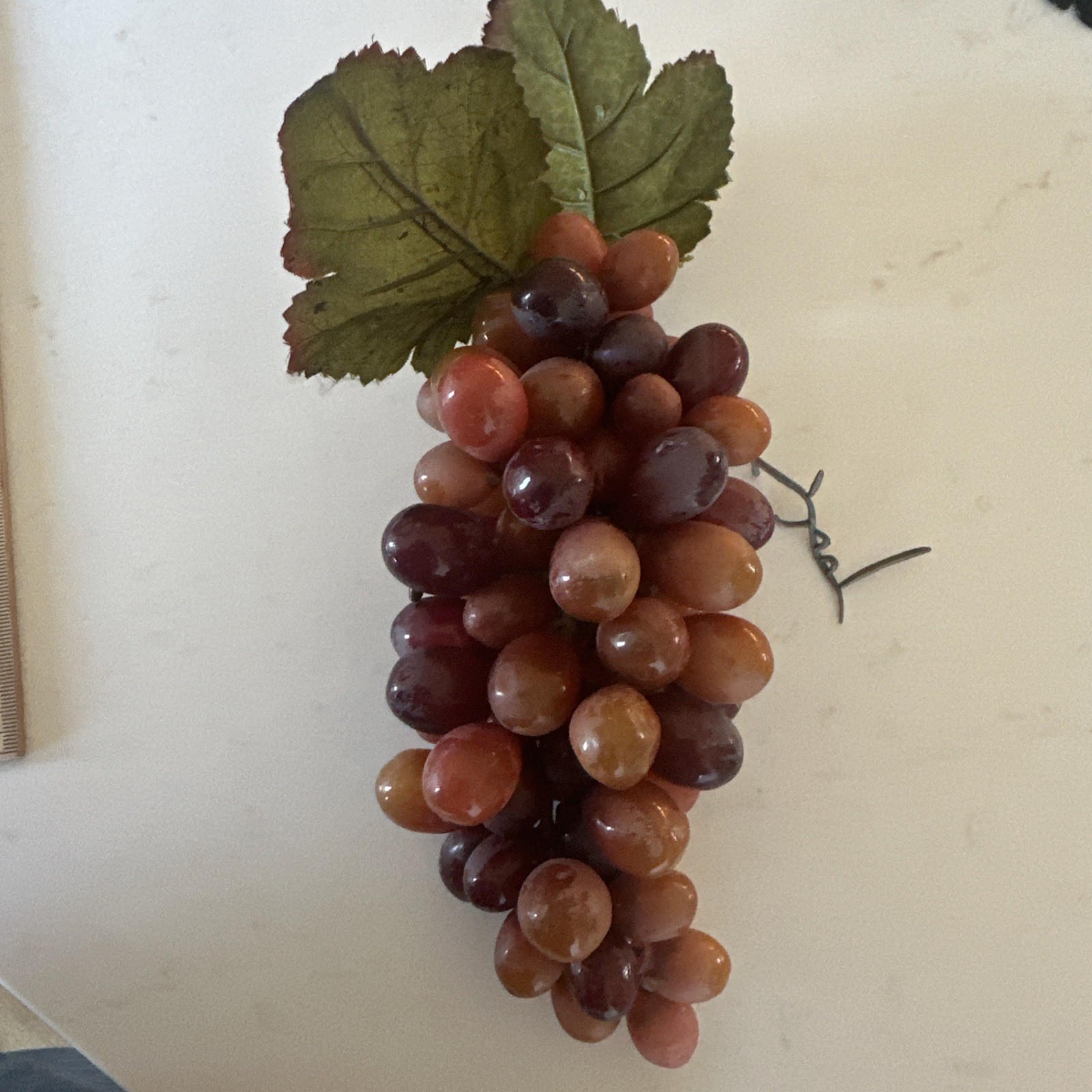 Gorgeous Artificial 7″ Rubber Grape Cluster w/leaves, Very Lifelike Looking