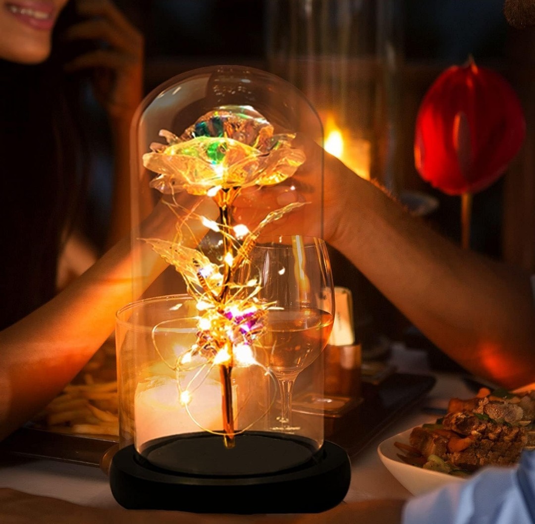 Galaxy Rose With LED Lights Preserved Flower The Best Gift