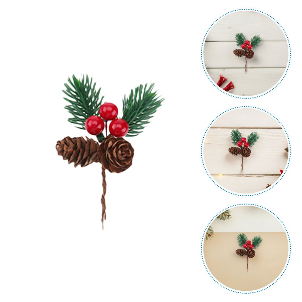 30 Pcs Artificial Pine Stems Evergreen Branches Christmas Berry Twig
