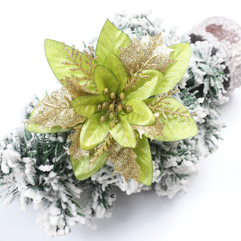 Artificial Christmas Tree Glitter Flowers Ornaments Home Party Decoration 5 Pack