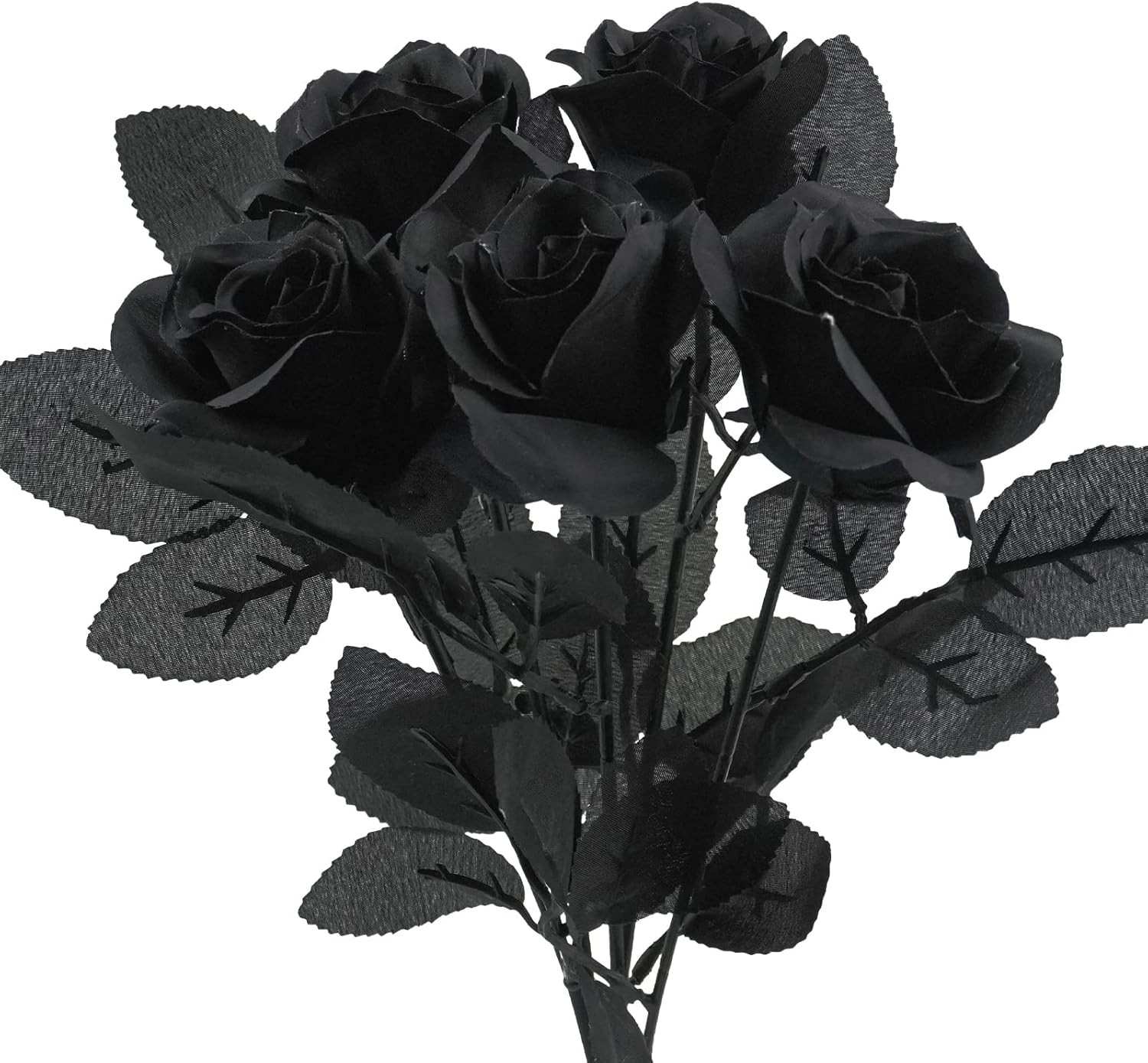 5Pcs Roses Artificial Flowers, Black Roses Artificial Flowers Fake Flower Silk S