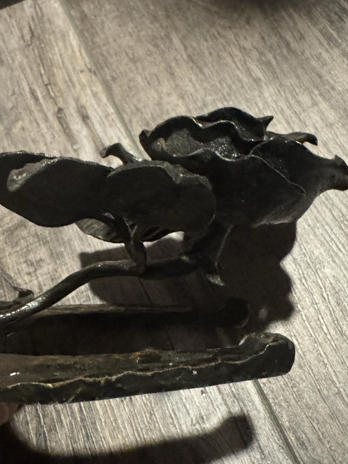 Handcrafted Custom Welded Metal Single Rose on Horseshoe
