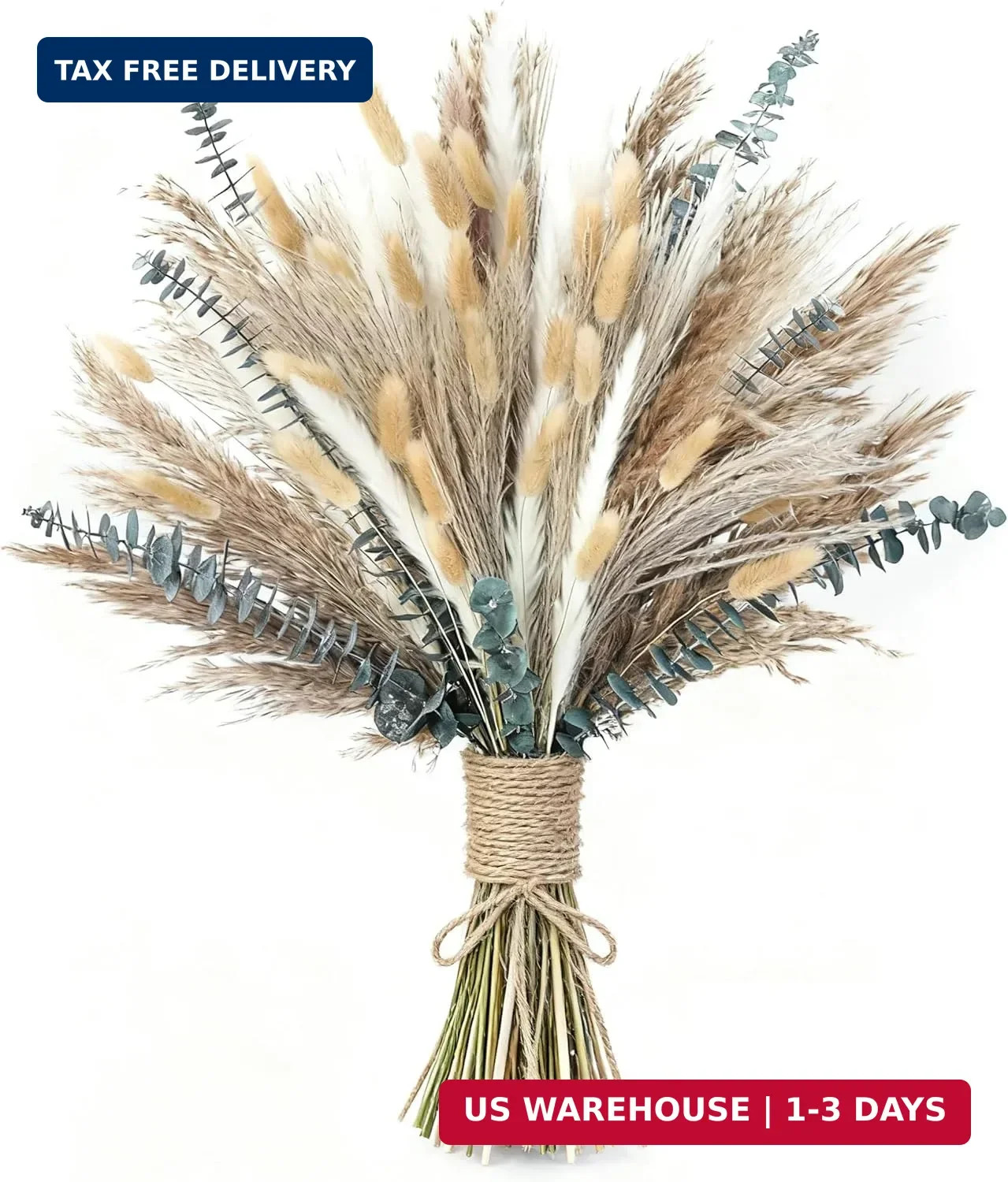 xin’s convey 120 PCS Dried Pampas Grass, Dried Flowers, Reed Grass Bouquet for B