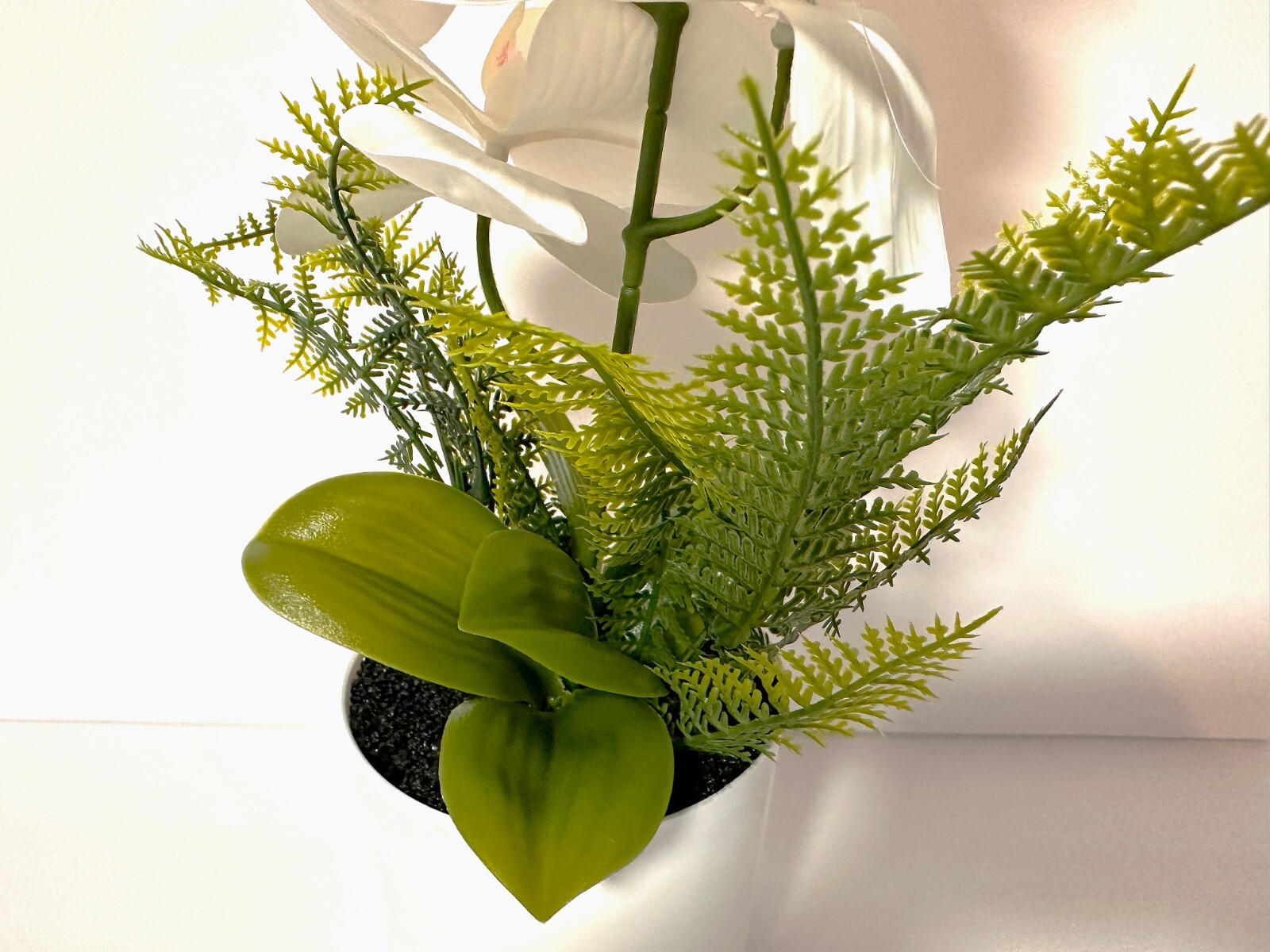 Artificial Flowers Potted Silk Orchid Faux Potted Flower Fake Phalaenopsis Decor