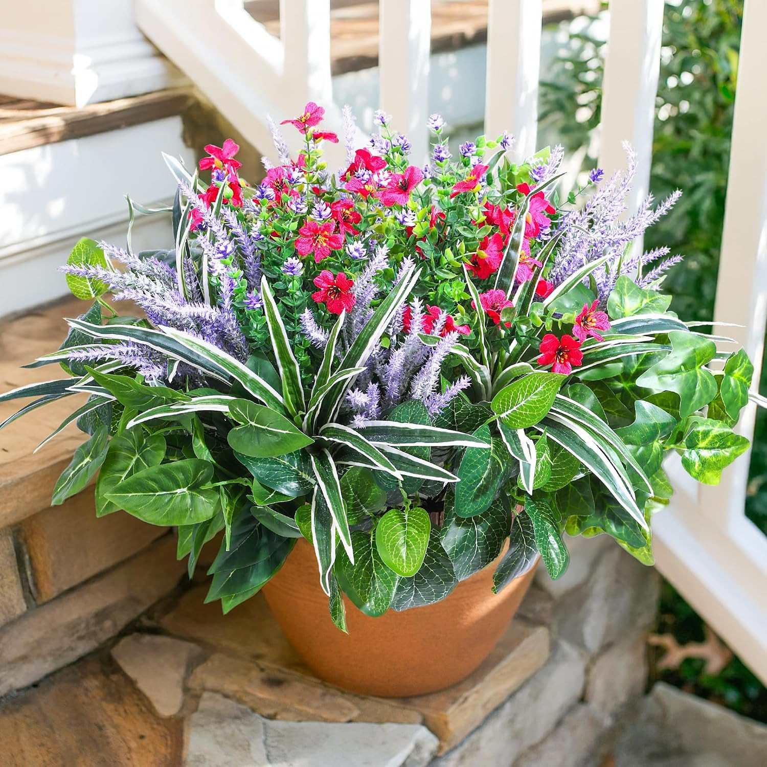 UV Resistant Faux Greenery Bunches for Outdoor Garden Decor