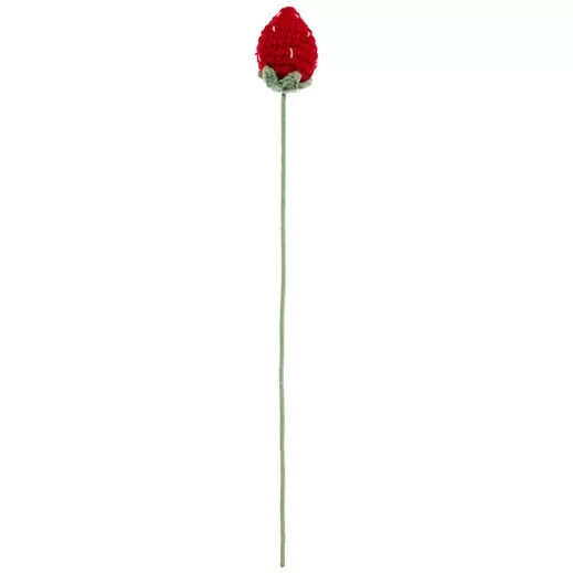 16 Inch Cottogecore Style Red Crochet Strawberry Spring Floral Pick Crafting