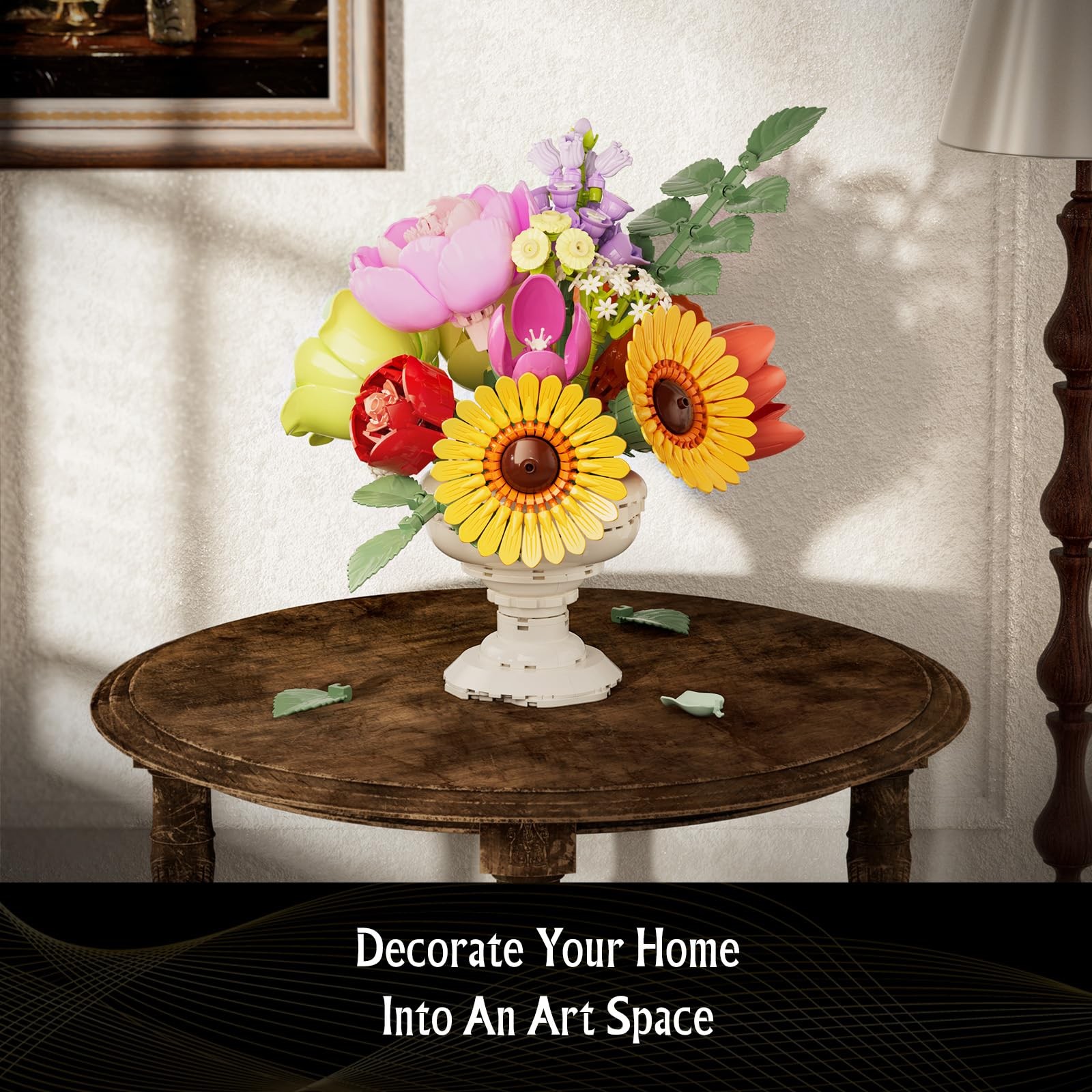 Sinuraii Botanicals Flower Arrangement Building Set, Classic Style Artificial