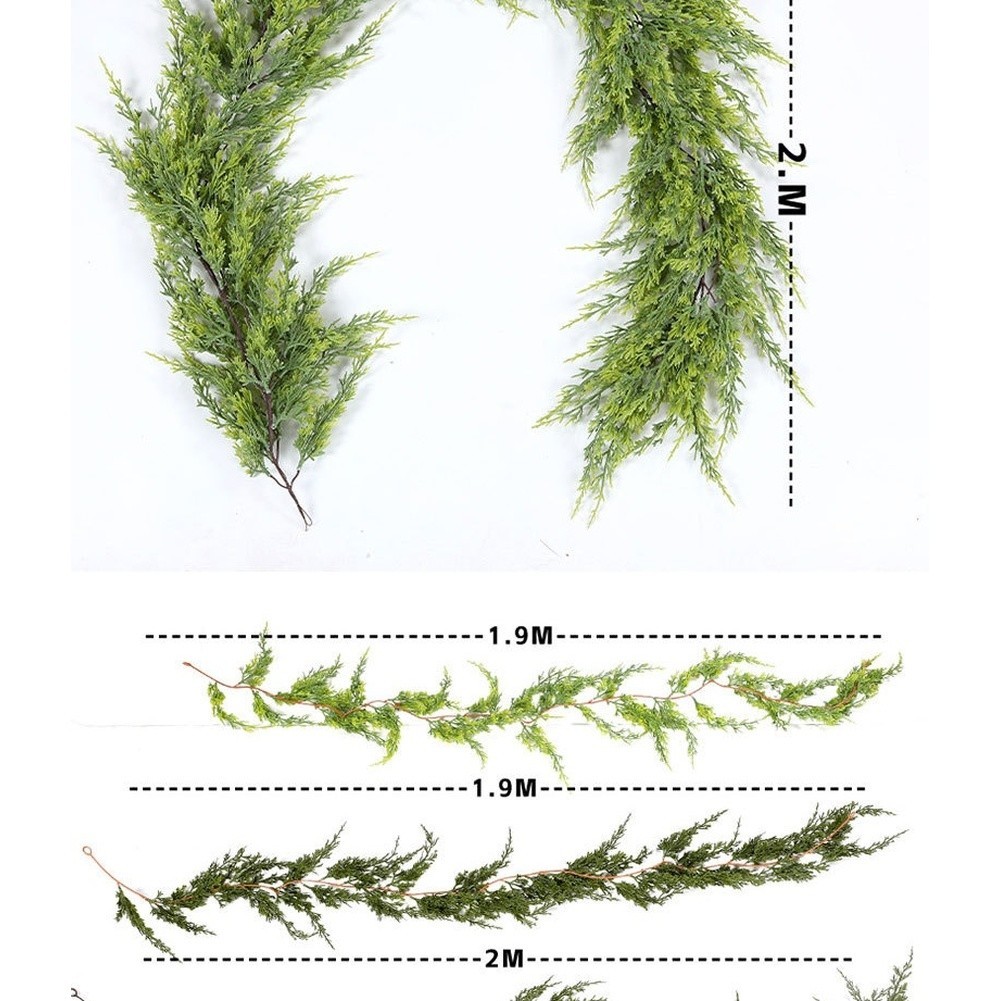 Soft PVC Faux Pine Vine Garland for Home Window Door Holiday Decoration