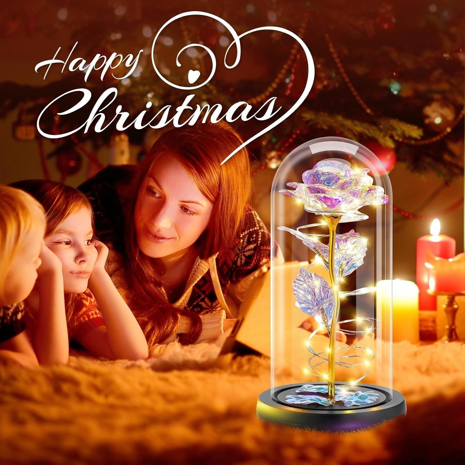 Colorful Handcrafted LED Rose Keepsake – Ideal for Valentine’s & Mother’s Day