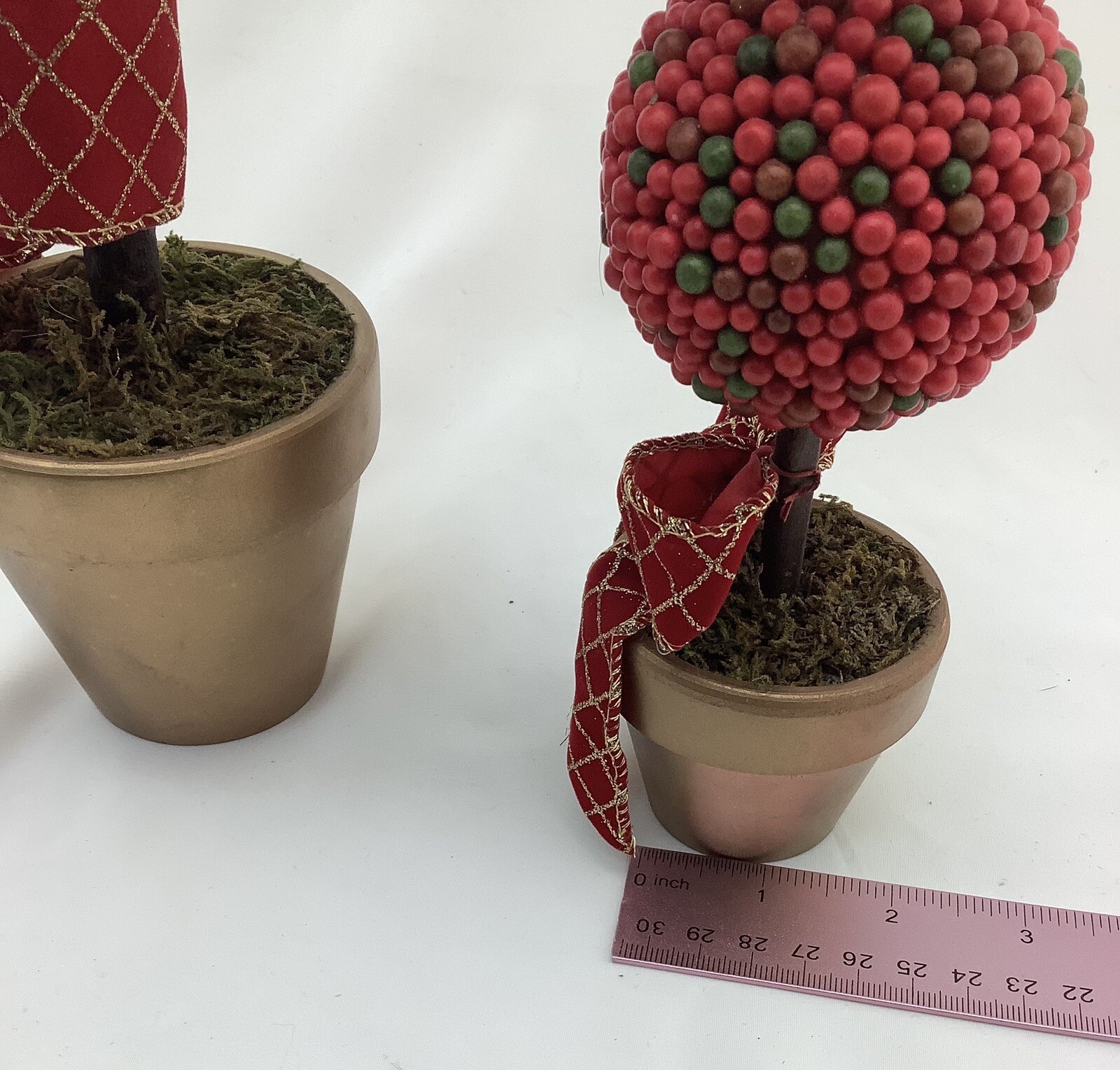 Berry Topiary Set Ceramic Plant Pot Faux Multicolor Berries 230822/BA2