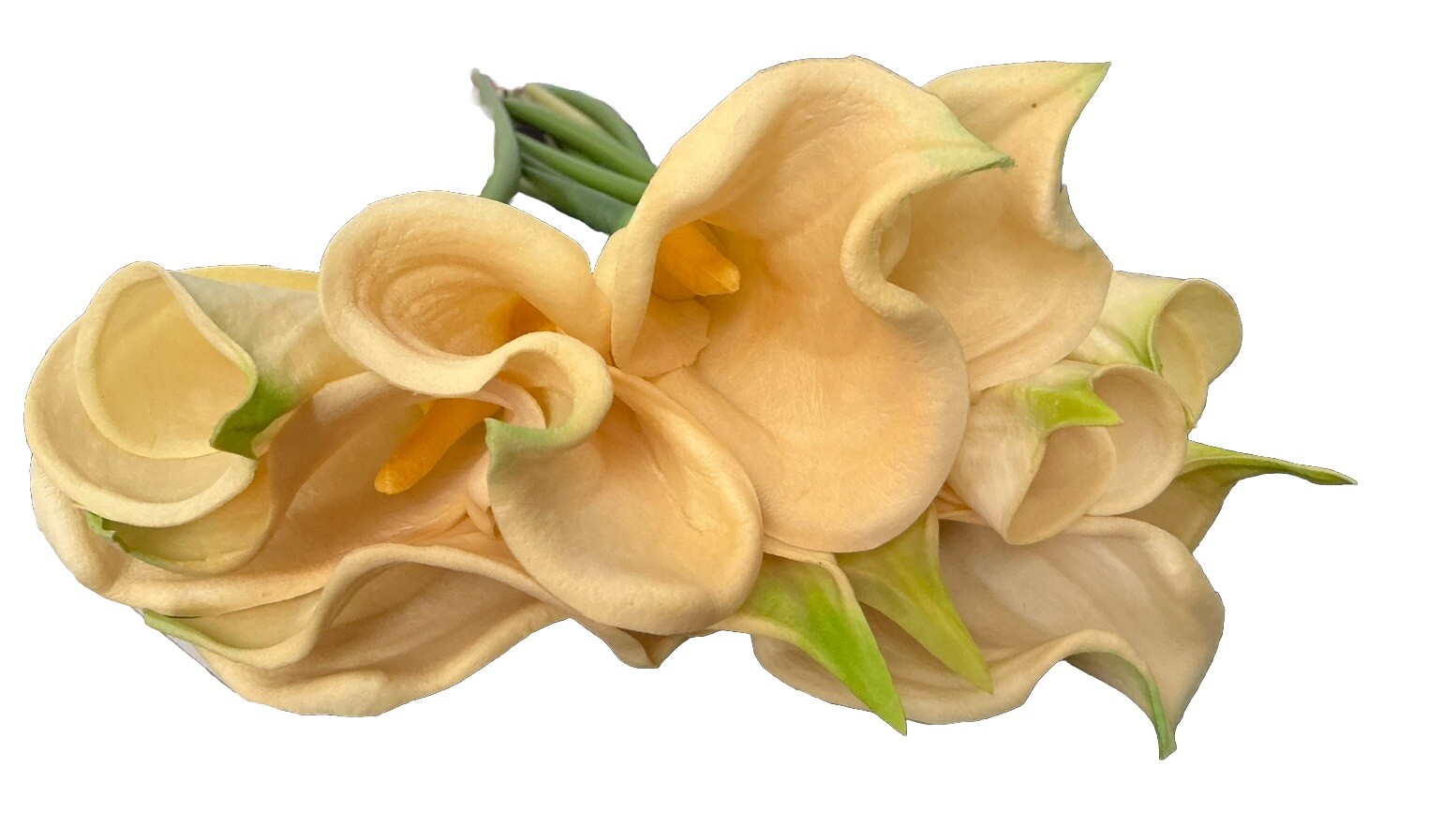 12 PCS Artificial Real Touch Faux Calla Lily Ivory Flowers 25’’