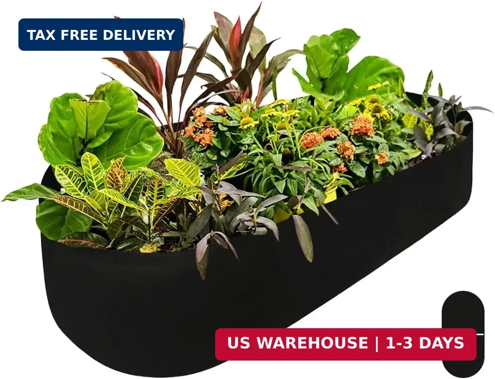 Fabric Raised Garden Bed, Raised Planters for Outdoor Plants, Rectangle Garden G