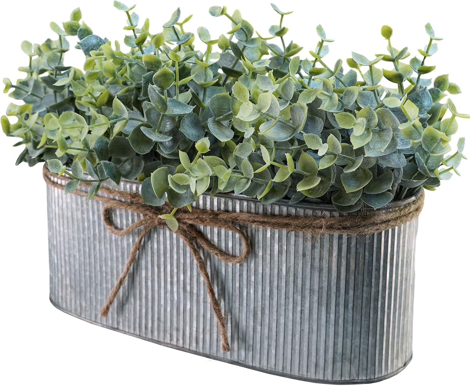 Winlyn Artificial Eucalyptus in Galvanized Planter Box