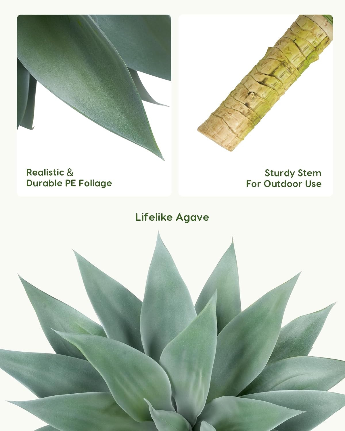Artificial Outdoor Blue Agave Plant – Small Size UV Resistant Fake Agave Plants