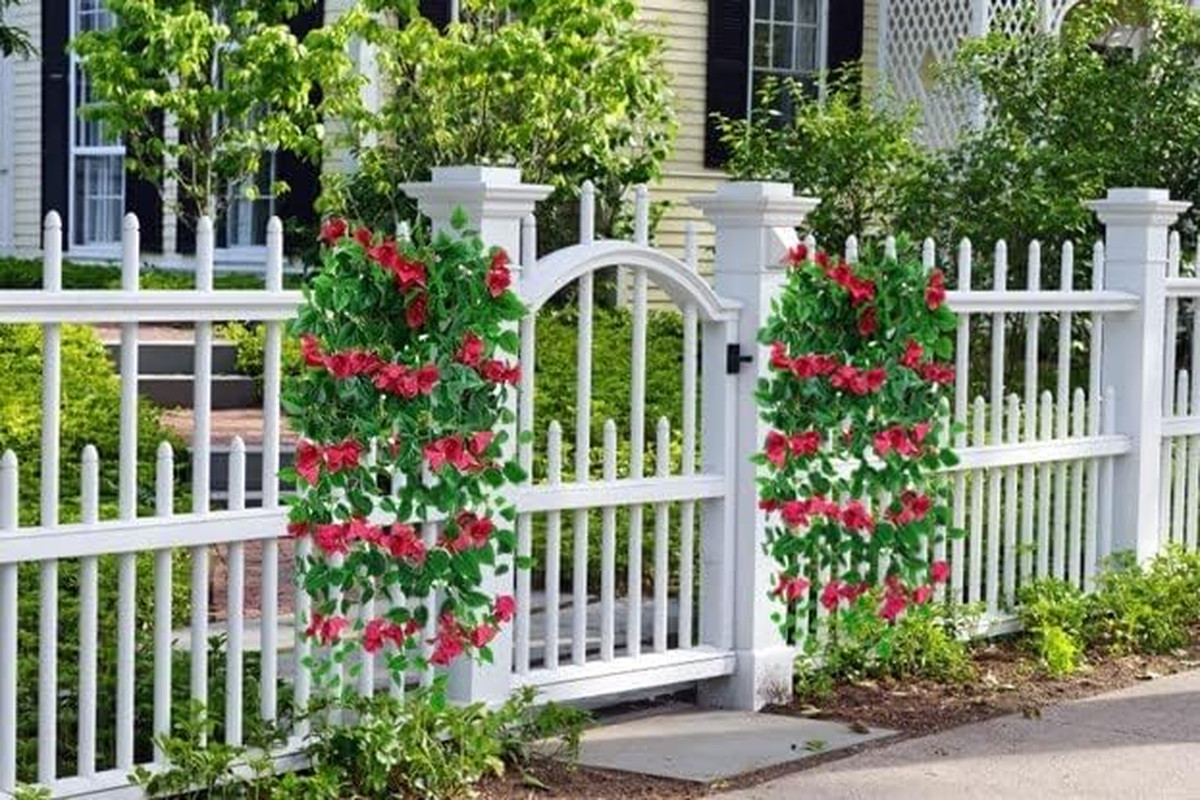 Magrowie Pack of 4Pcs Artificial Hanging Bougainvillea Silk Plastic Flower Vines