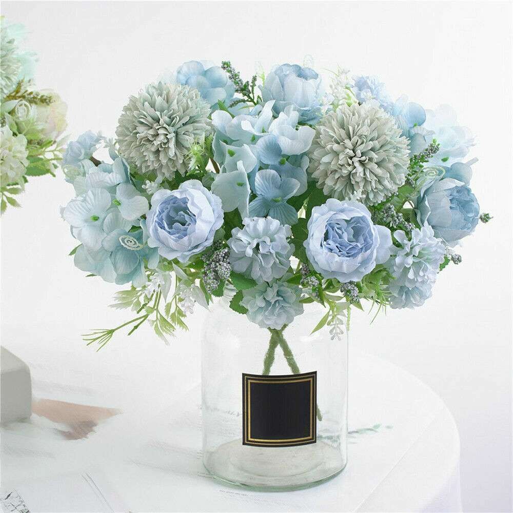 1 or 2 Silk Peony Artificial Fake Flowers Bunch Bouquet Home Wedding Party Decor