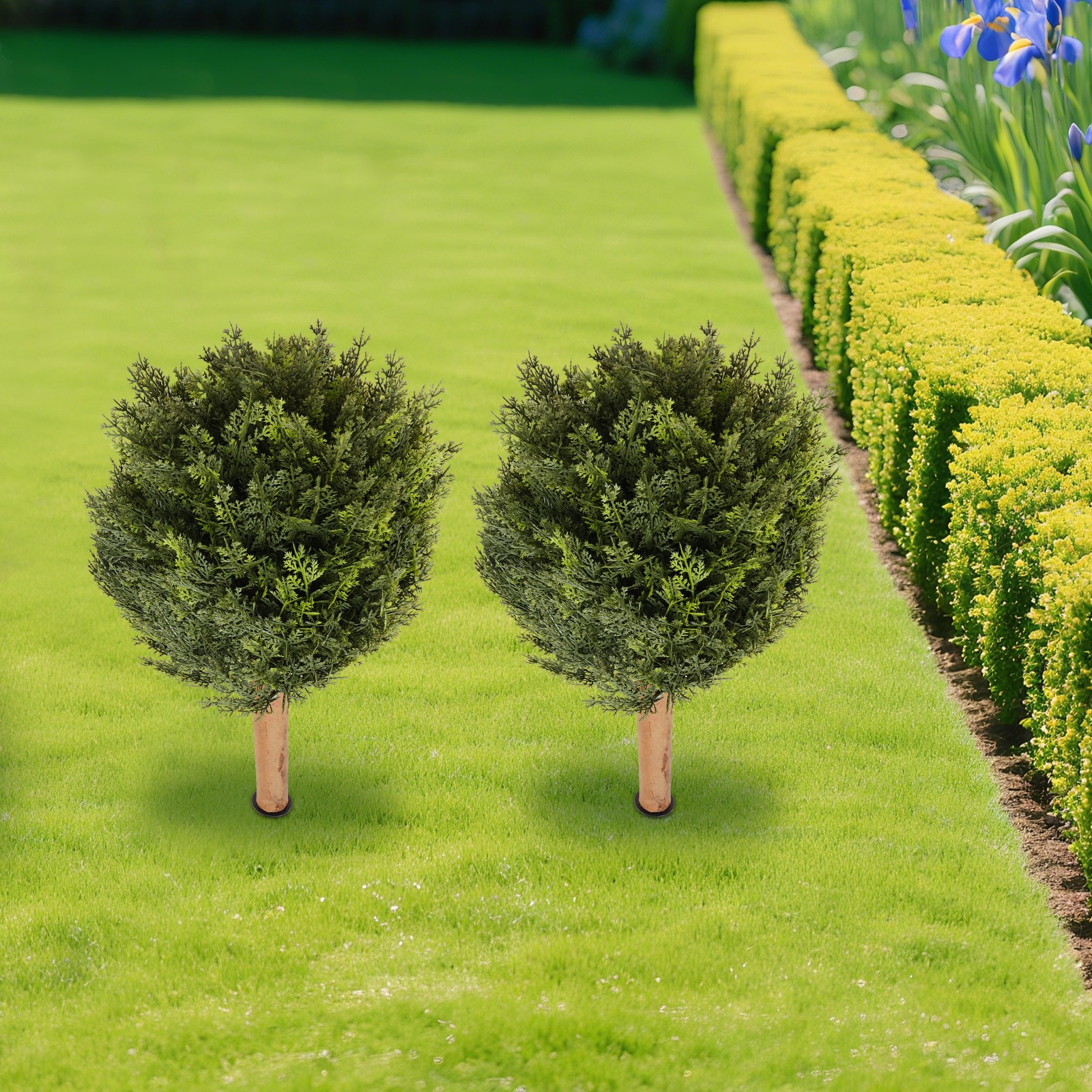 Artificial Plant Artificial Plant with Ground Spike for Indoor Outdoor Home