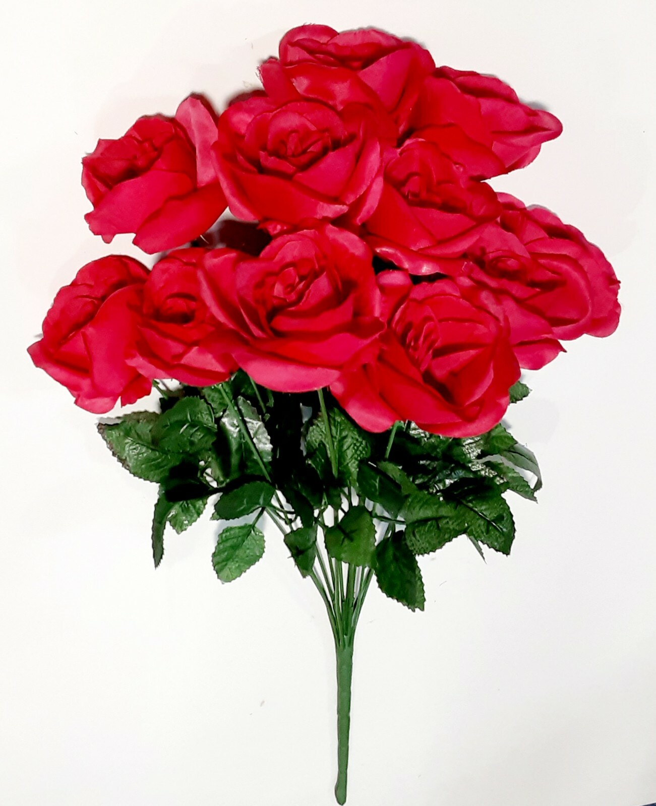 Hot Pink 12-4″ Rose 21″ Bush Silk Flower Home Wedding In/Outdoor Decor Craft US