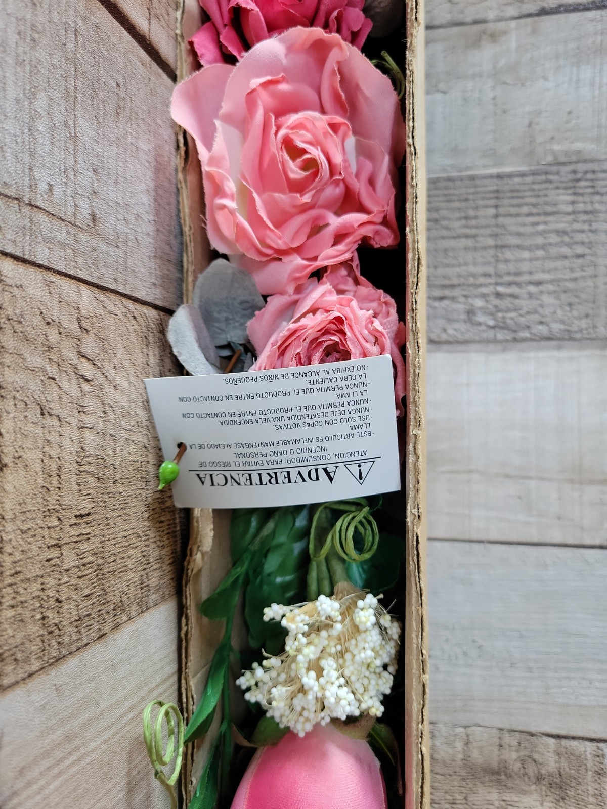 Home Interiors Pink Faux Silk Roses Swag Floral Bouquet New In Box Vintage Rose
