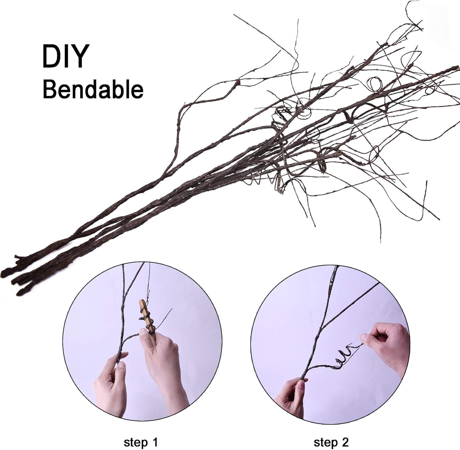 10PCS Lifelike Curly Willow Branches Decorative Dried Artificial Twigs, 30.7 …