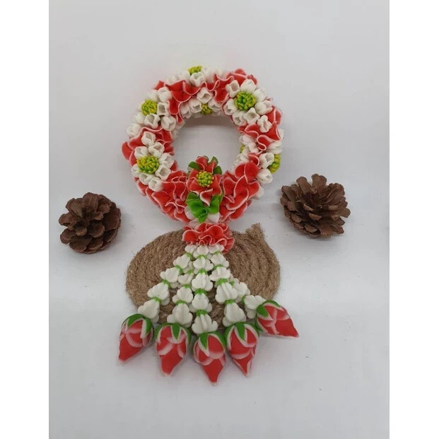 7 in. Clay Worship Garland Votive Asian Thai Display Decorative Souvenirs Gifts